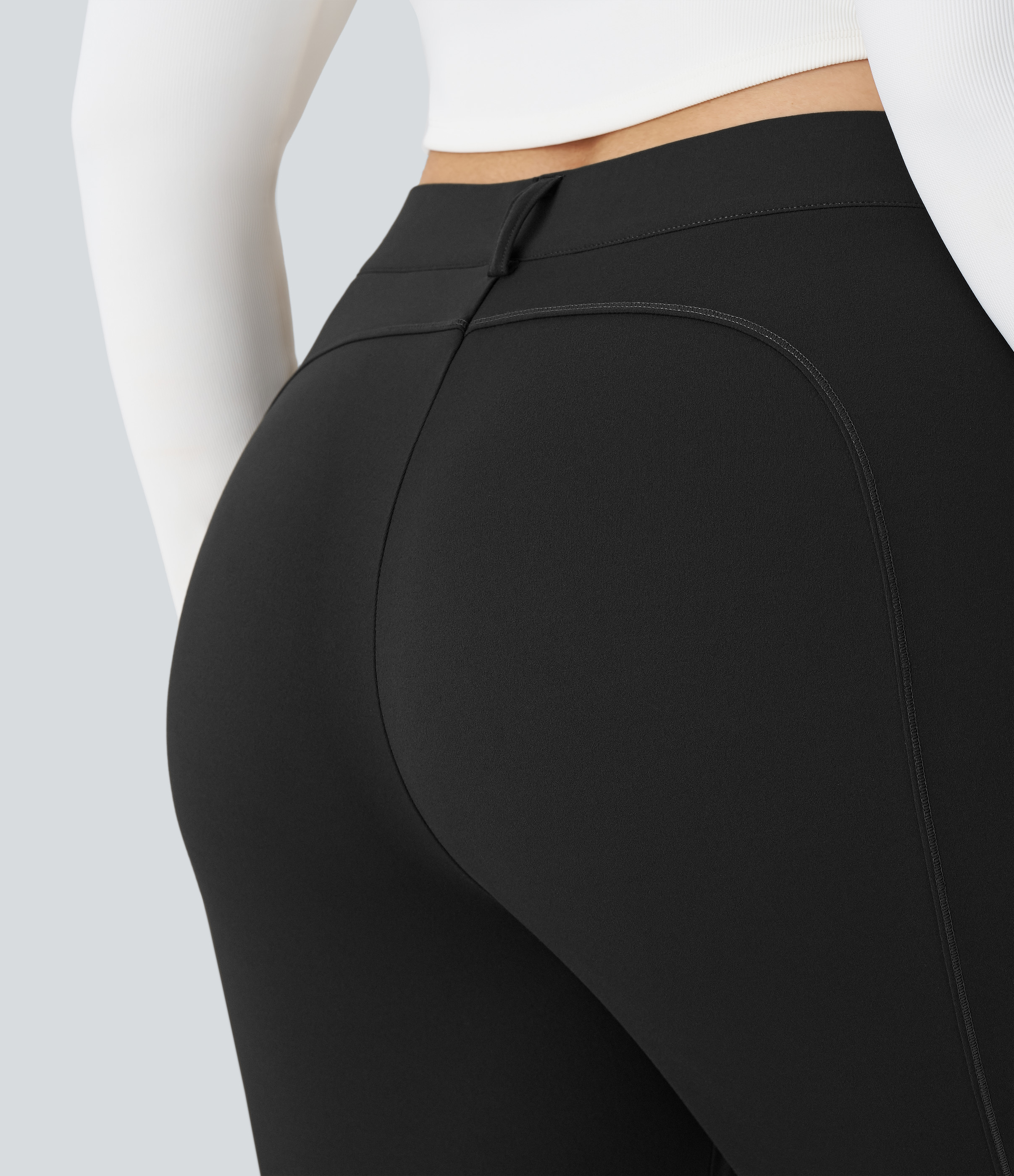 Halara High Waisted Button Zipper Multiple Pockets Solid Slim Hiking Plus Size Cargo Pants  - Black - 2X(regular) 