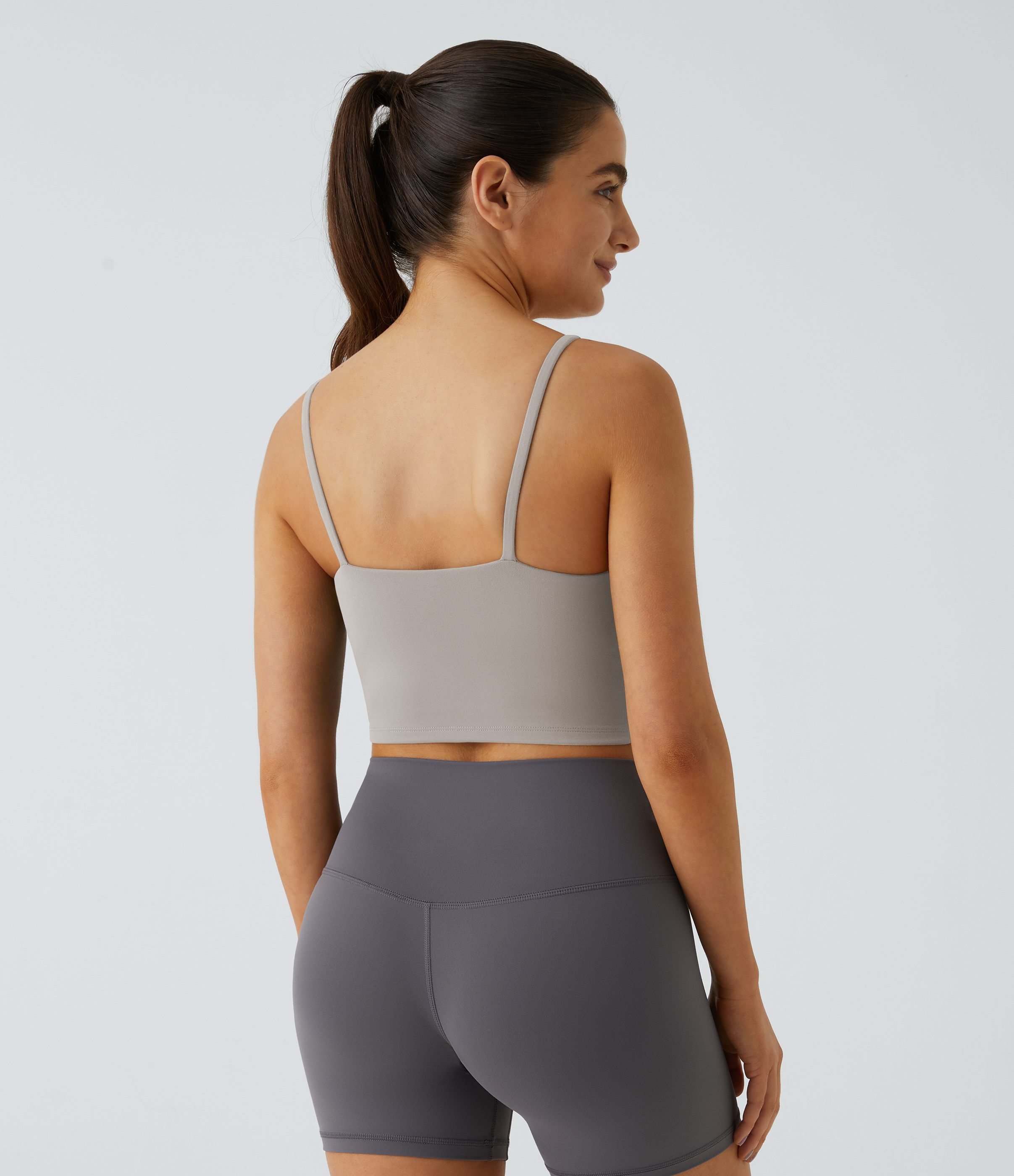 Halara Basic Padded Workout Cropped Tank Top Tank Top - Dove - XS golf tops halter top tunic tops sleeveless tops backless top 