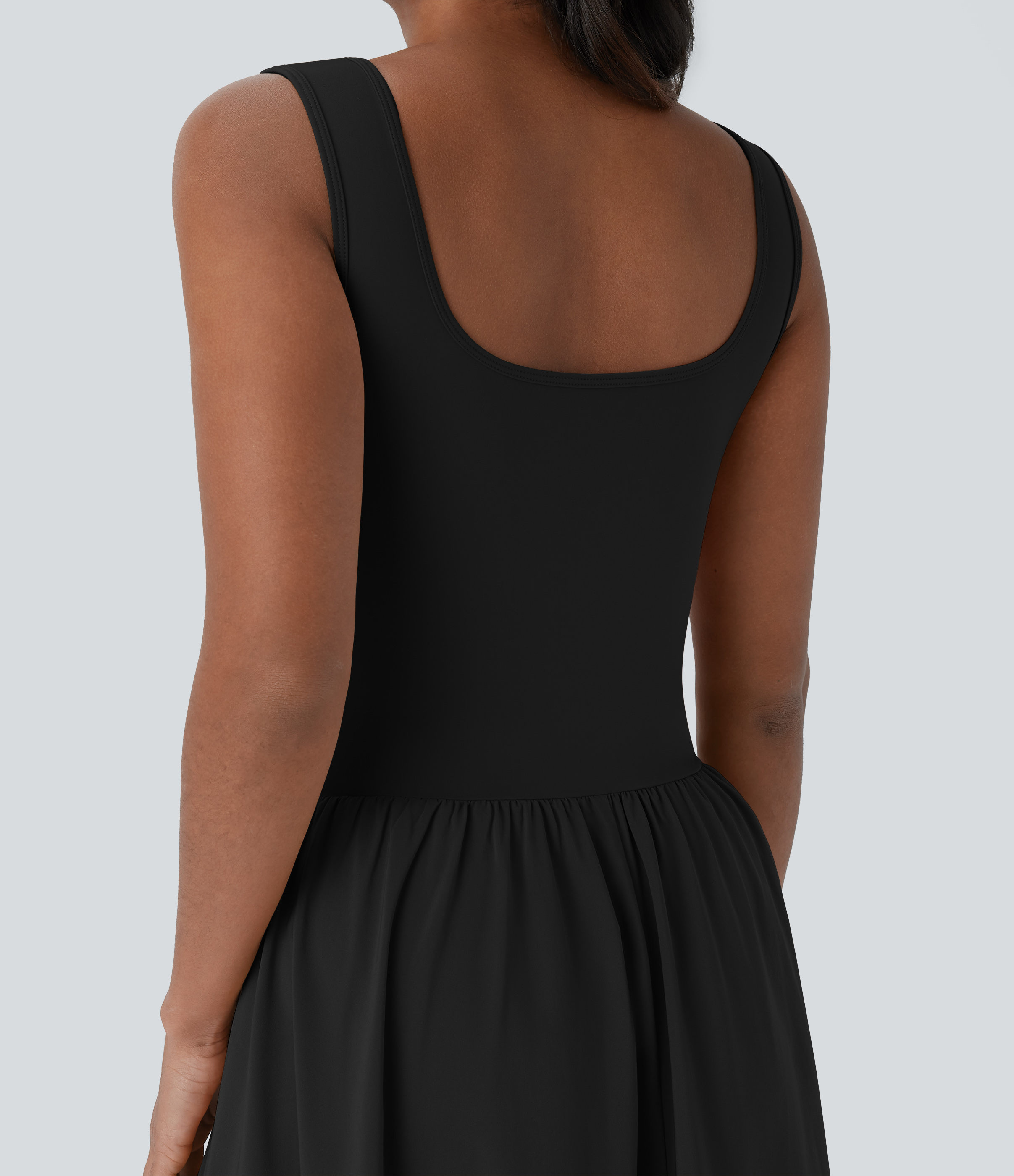 Halara Breezefulв„ў Sleeveless Cut Out Quick Dry Maxi Casual Dress-Front and Back Wearable Casual Dress - Black - XS slip dress beach dress 