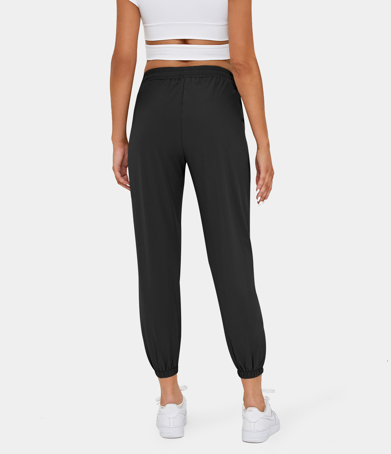 Women's Elastic Waistband Drawstring Side Pocket Casual Joggers HALARA