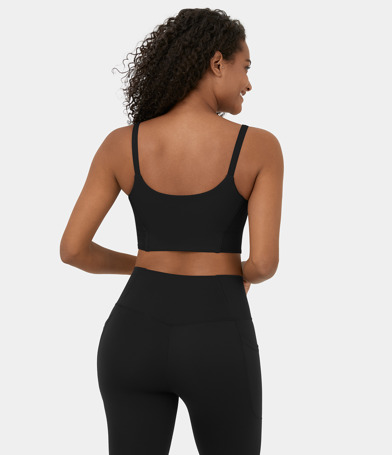 

Halara Softlyzeroв„ў Plush Backless V Shaped Hem Cropped Training Tank Top Tank Top - Black -  golf tops halter top tunic tops sleeveless tops
