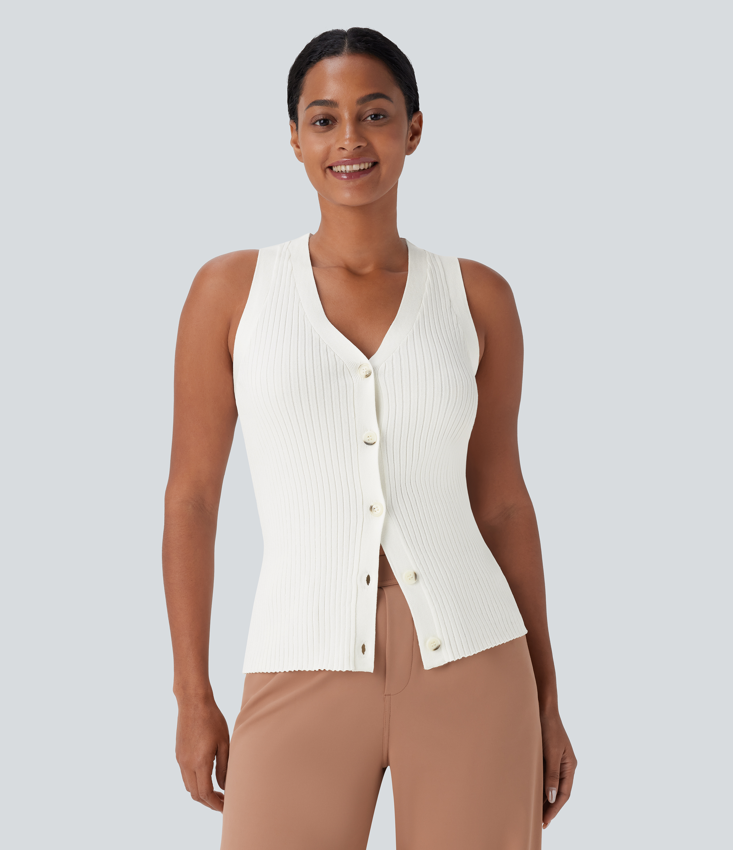 Floerns Chaleco Corto Sin Mangas Para Mujer, Cuello Con Cremallera, Acolchado De Pana, Marrón, S