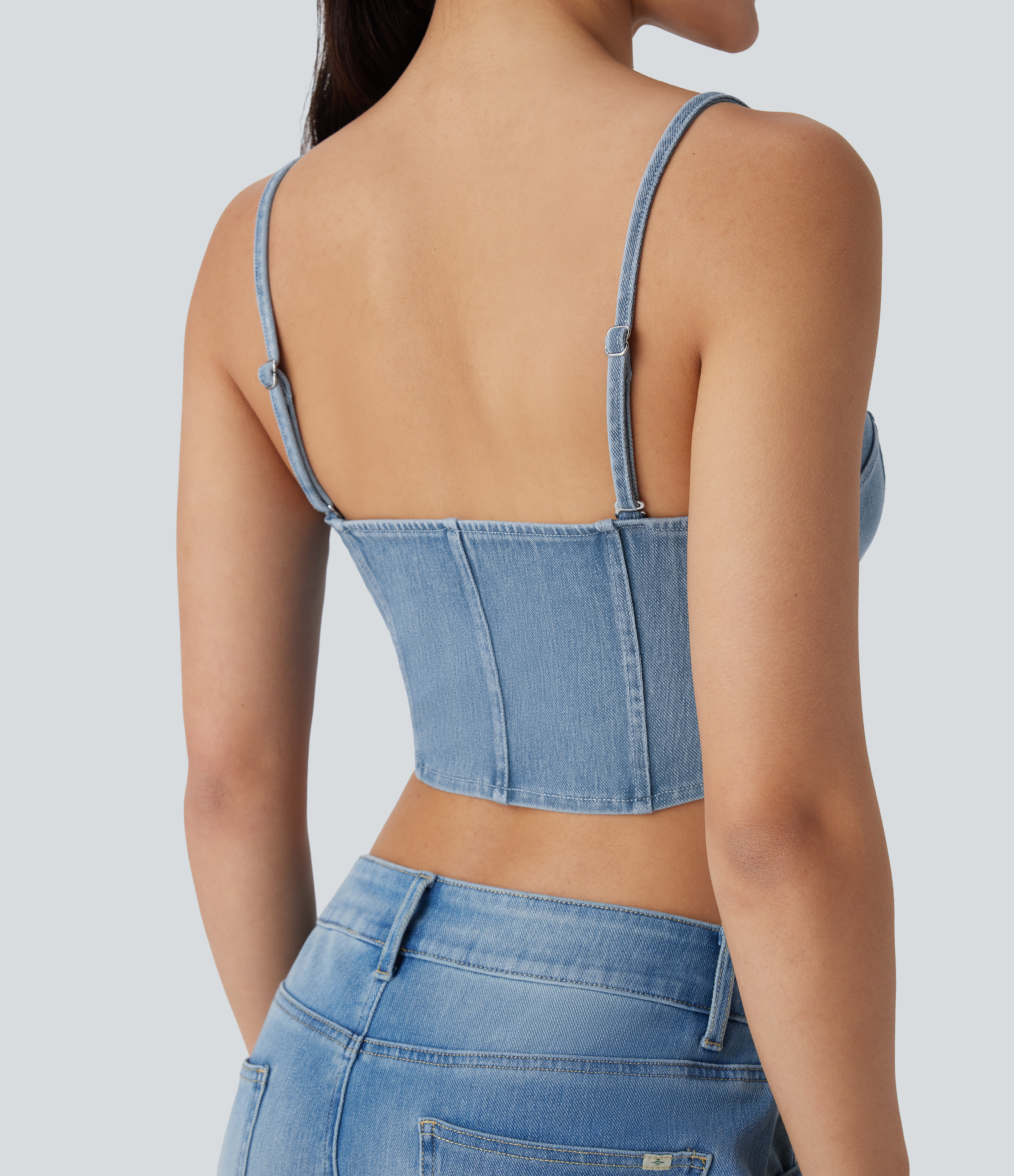 Halara Flex™ Denim Cropped Casual Tank Vest Top