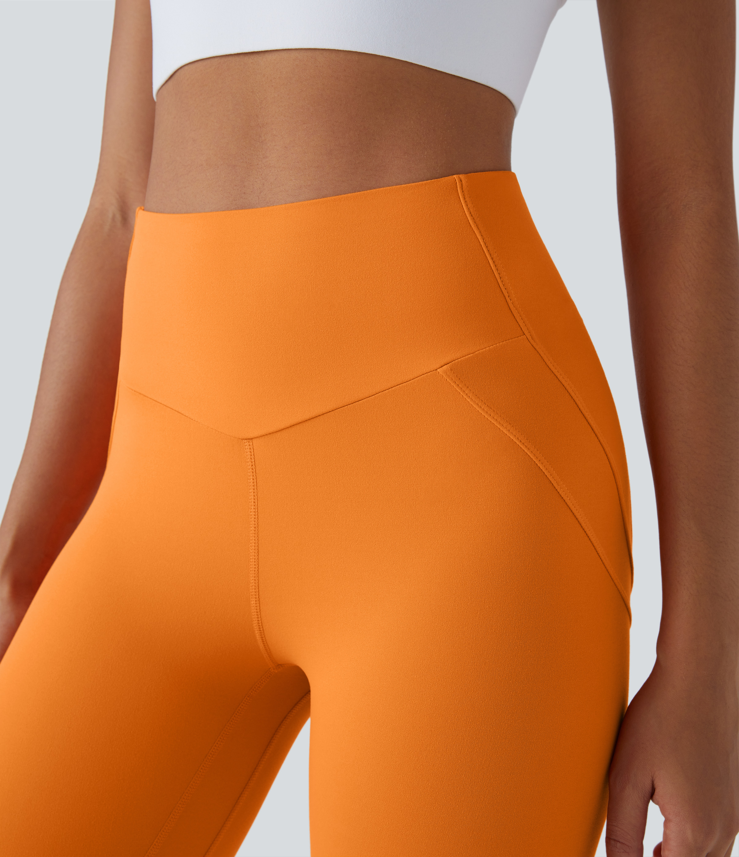 Halara Softlyzeroв„ў High Waisted 7/8 Yoga Leggings  - Sunshine Orange - M(7/8) gym leggings leggings with pockets leggings with butt lift 