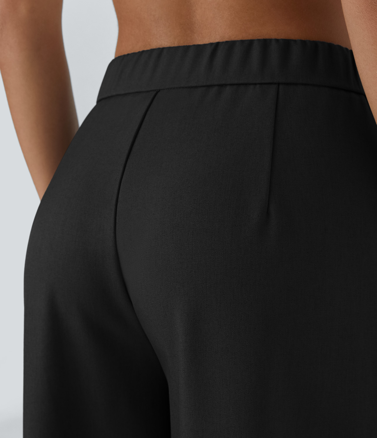 Halara Mid Rise Button Zipper Side Pocket Wide Leg Casual Pants  - Black - XL(regular) sweatpants jogger pants stacked sweatpants 