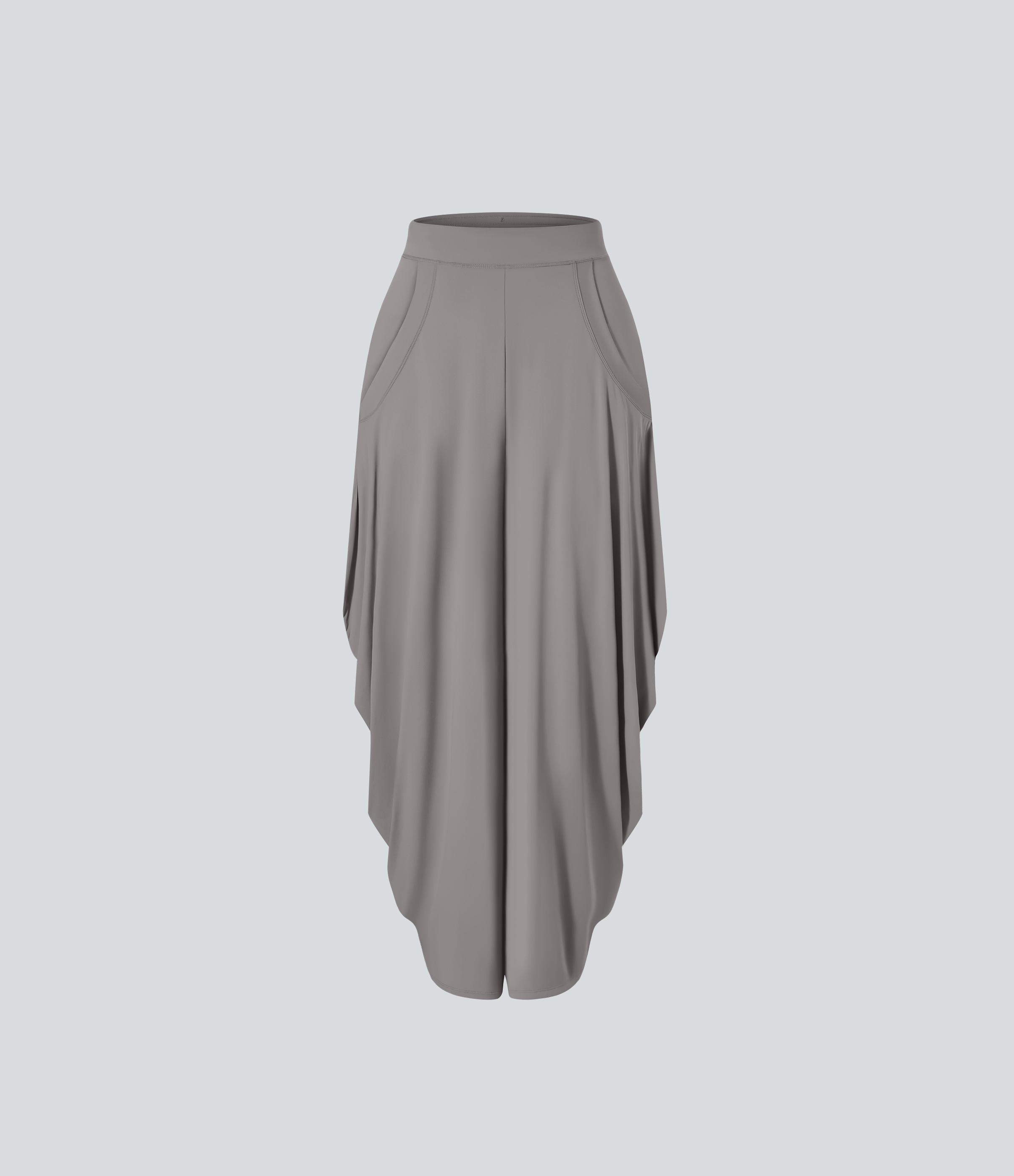 Halara Mid Rise Multiple Pockets Draped Wide Leg Casual Pants  - Steeple Gray - M(regular) 