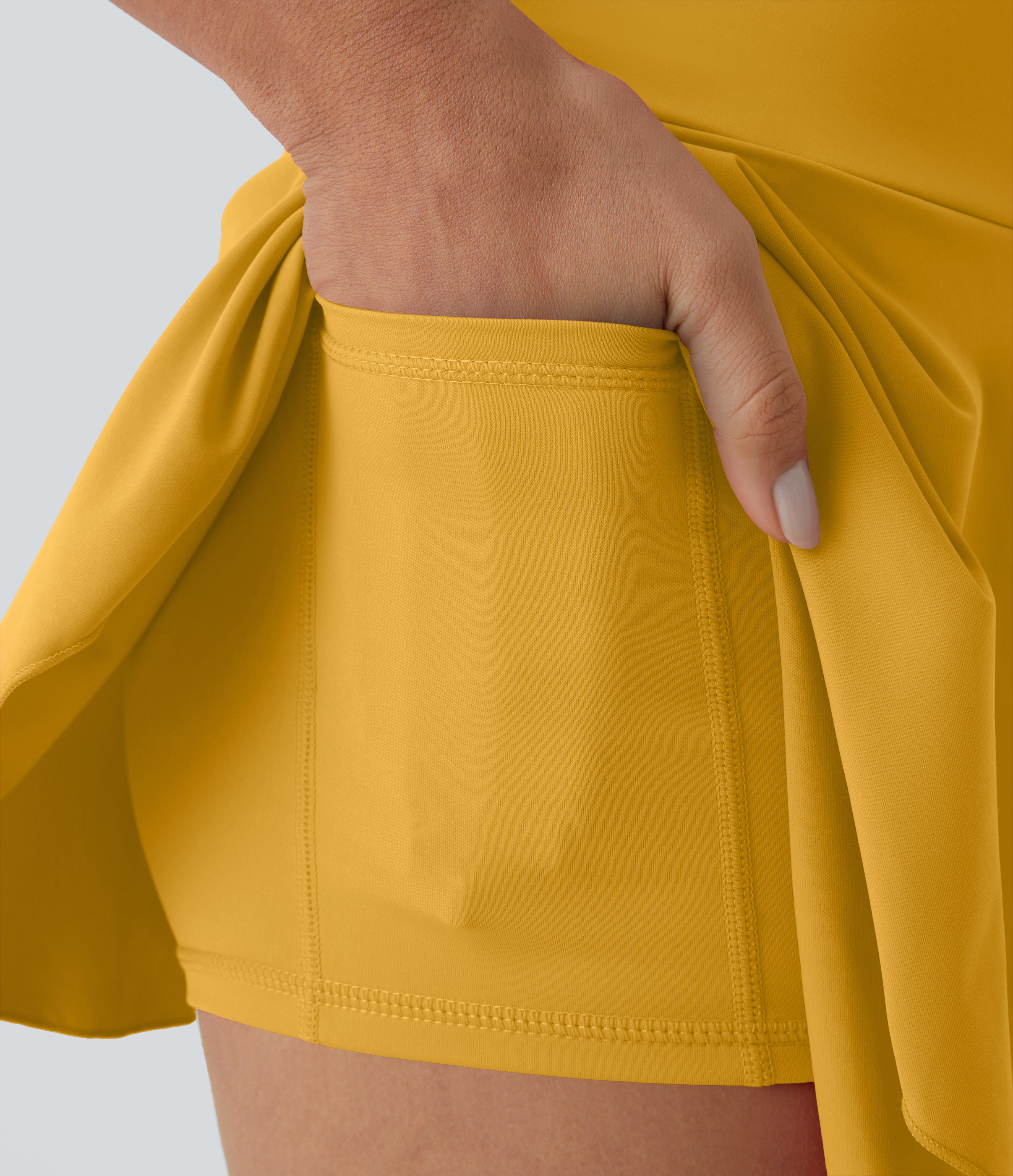 Halara Everyday Cloudfulв„ў Air Fabric 2-in-1 Cool Touch Tennis Skirt-Marvelous  - Daffodil - XXS midi skirt a line skirt golfing skirt 