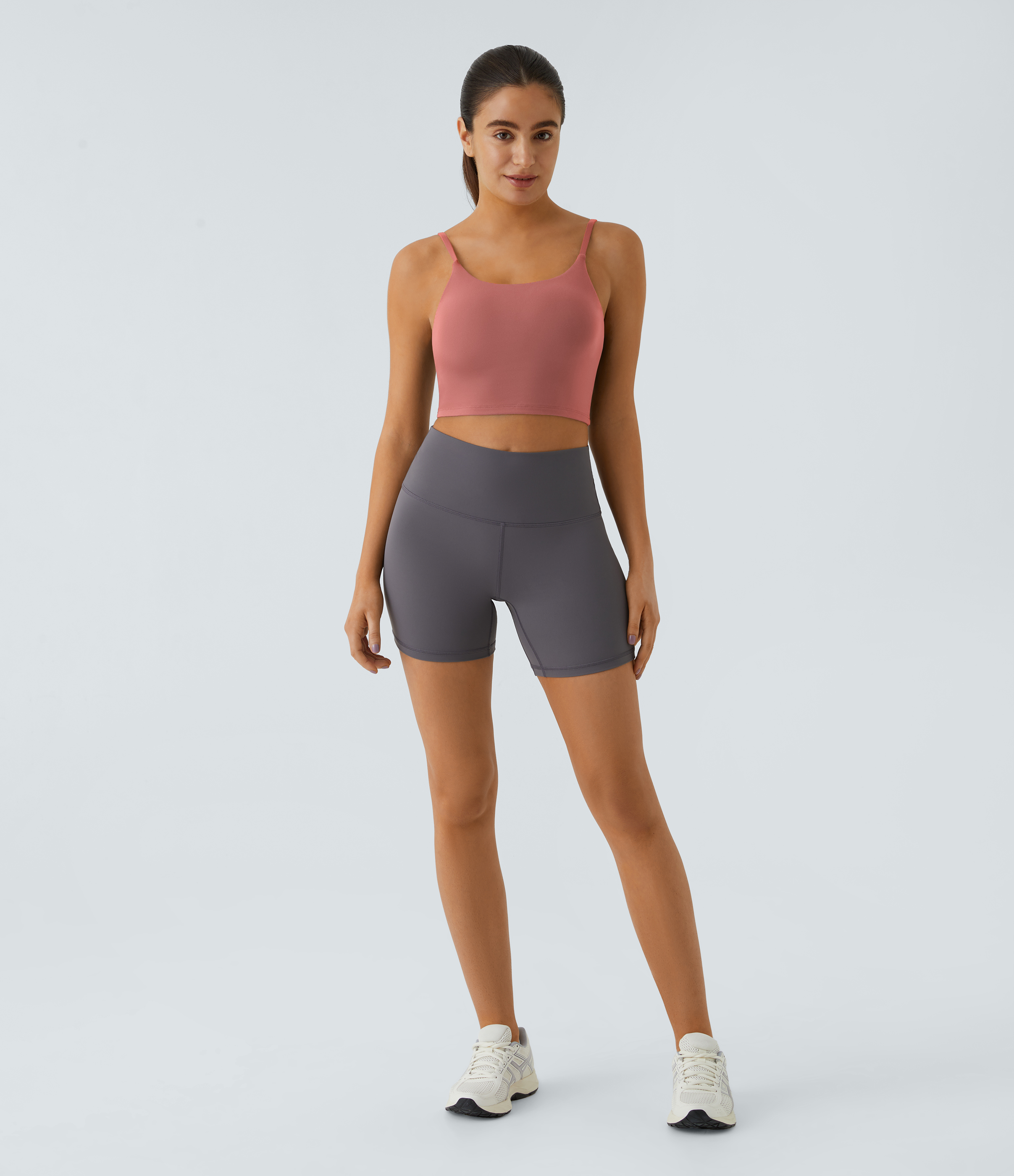 Halara Basic Padded Workout Cropped Tank Top Tank Top - Dusty Rose - XS golf tops halter top tunic tops sleeveless tops backless top 