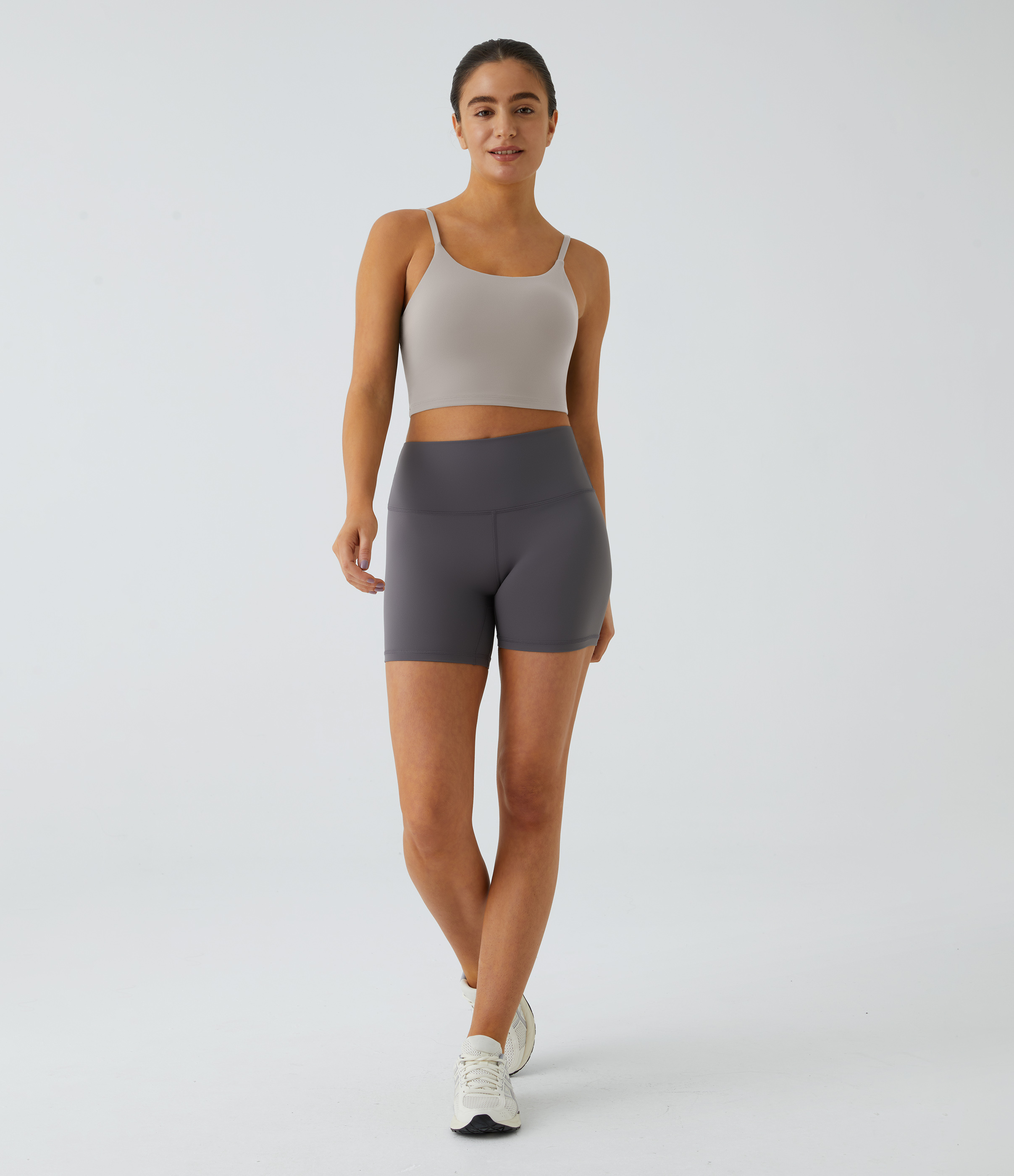 Halara Basic Padded Workout Cropped Tank Top Tank Top - Dove - XS golf tops halter top tunic tops sleeveless tops backless top 