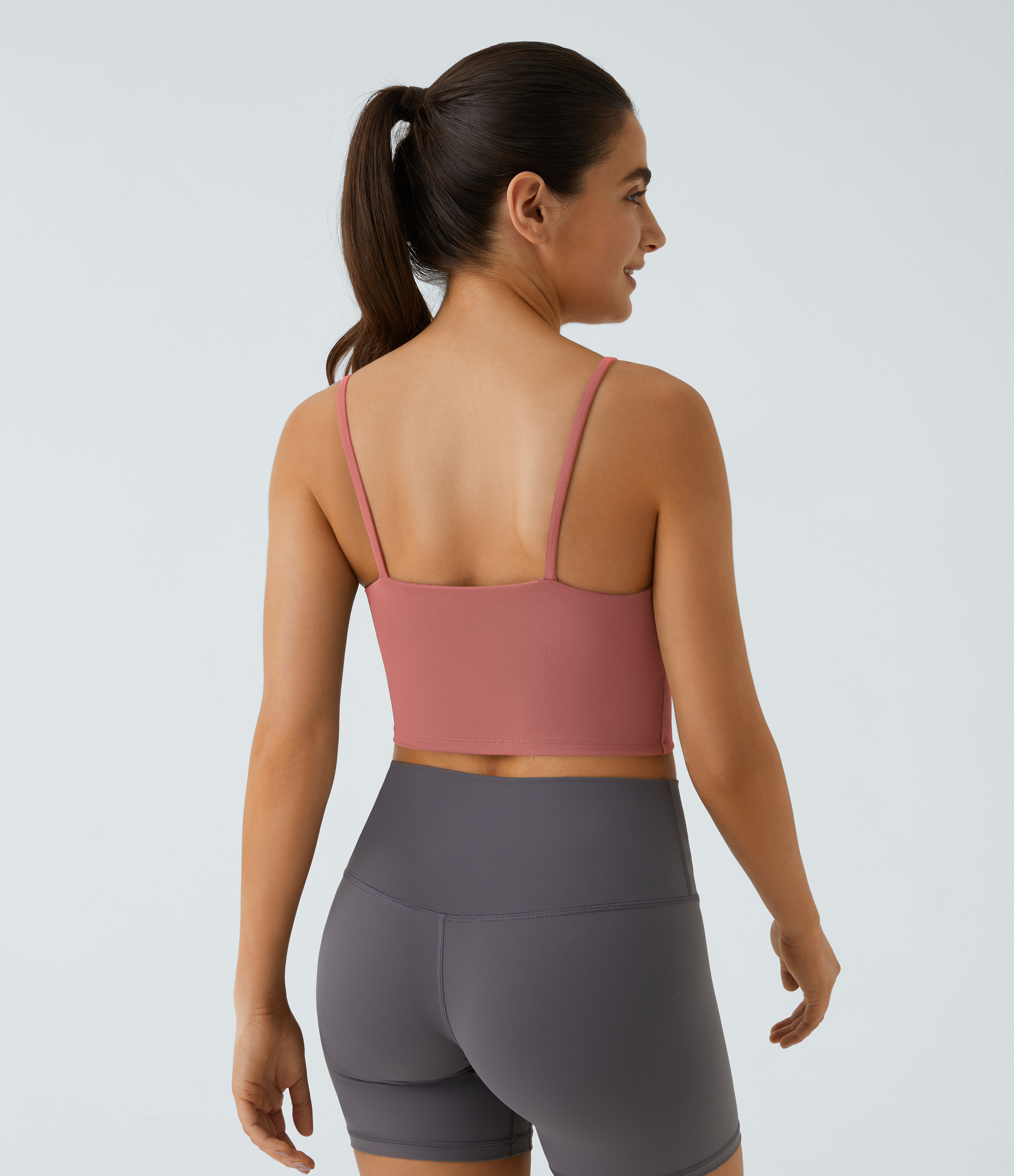 Halara Basic Padded Workout Cropped Tank Top Tank Top - Dusty Rose - XS golf tops halter top tunic tops sleeveless tops backless top 