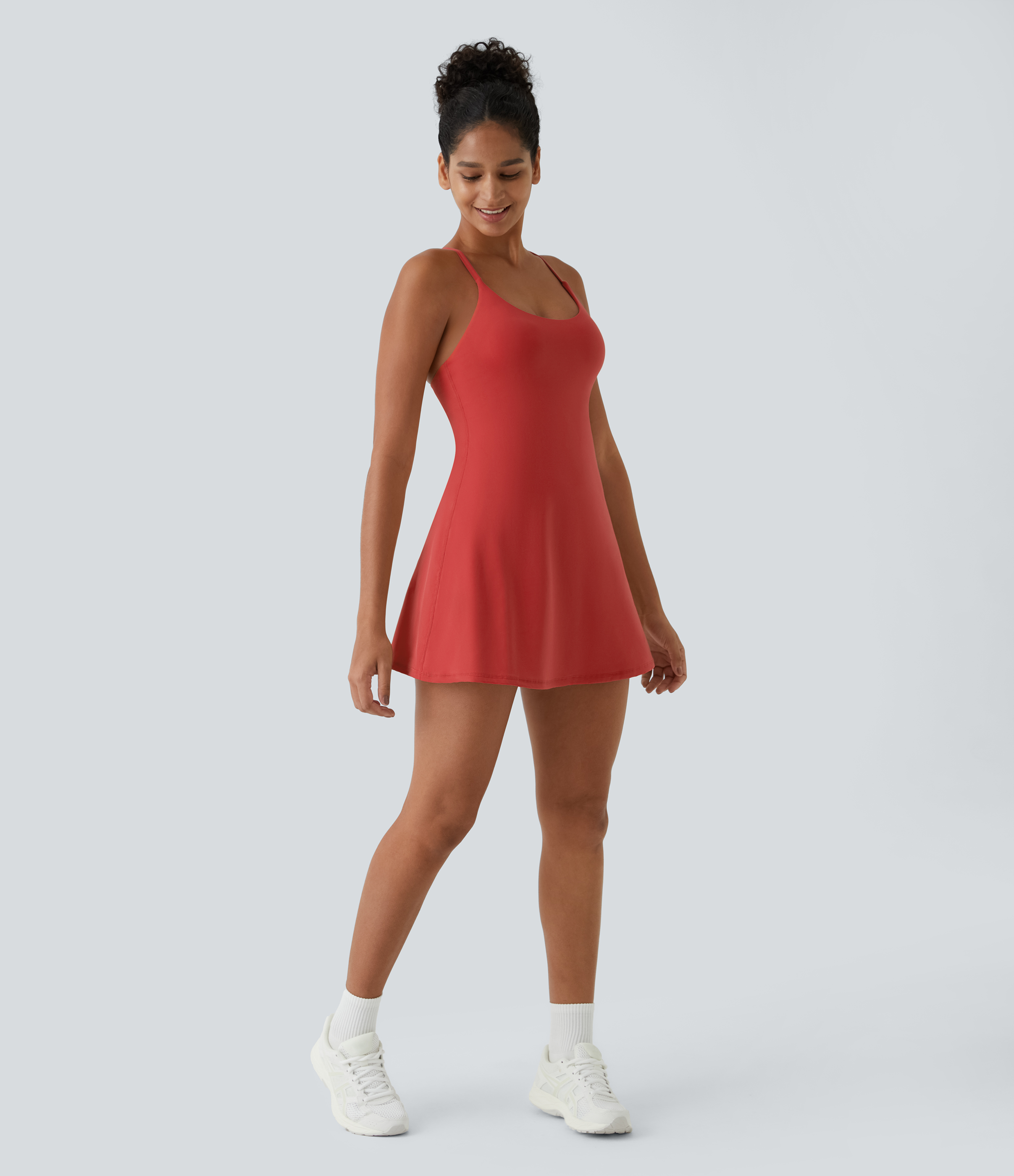Halara Softlyzeroв„ў Plush Backless Active Dress-Easy Peezy Edition-UPF50+ Workout Dress - Poinsettia - XS 