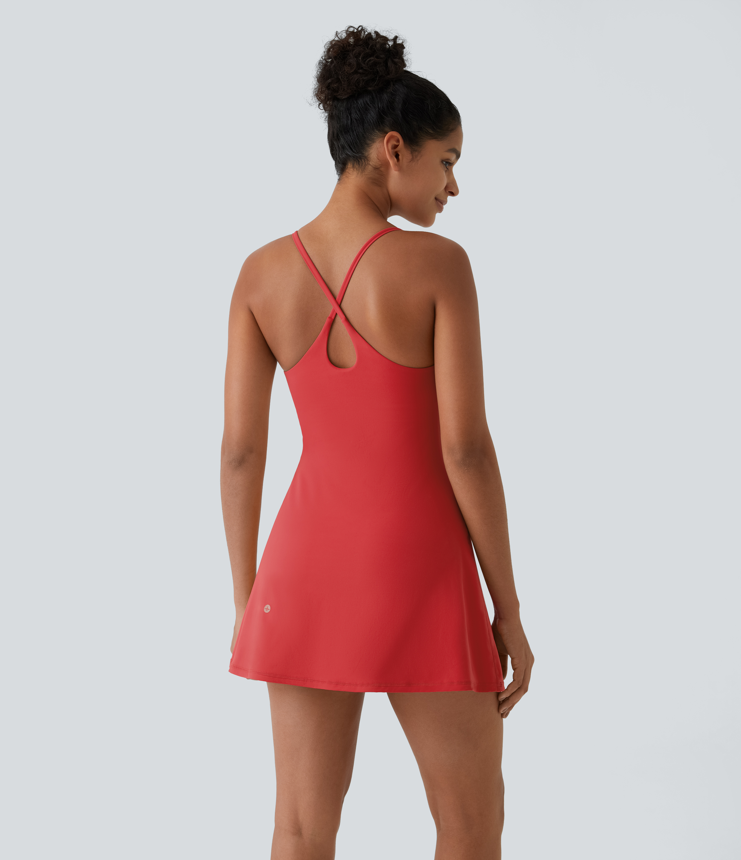 Halara Softlyzeroв„ў Plush Backless Active Dress-Easy Peezy Edition-UPF50+ Workout Dress - Poinsettia - XS 