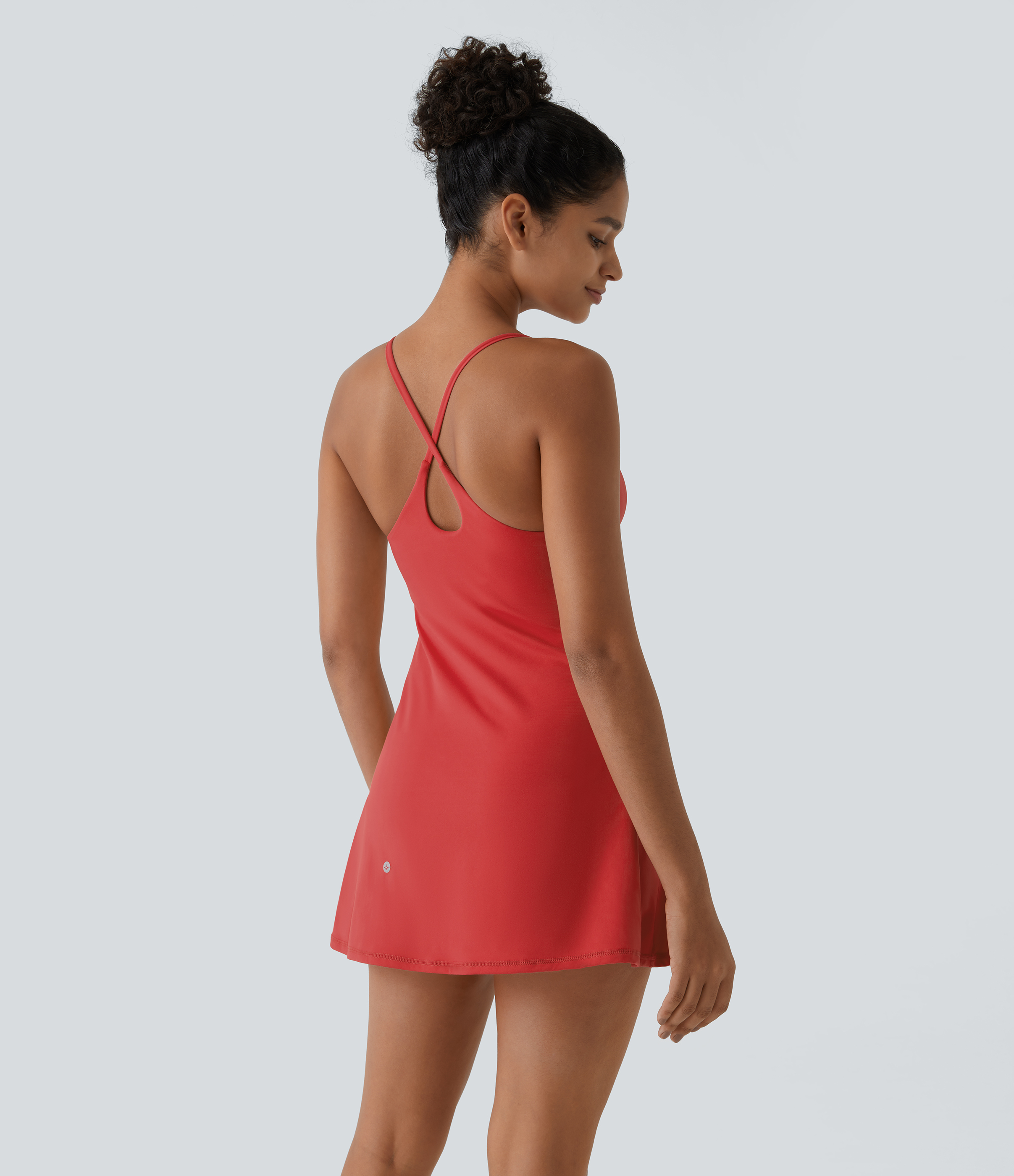 Halara Softlyzeroв„ў Plush Backless Active Dress-Easy Peezy Edition-UPF50+ Workout Dress - Poinsettia - XS 