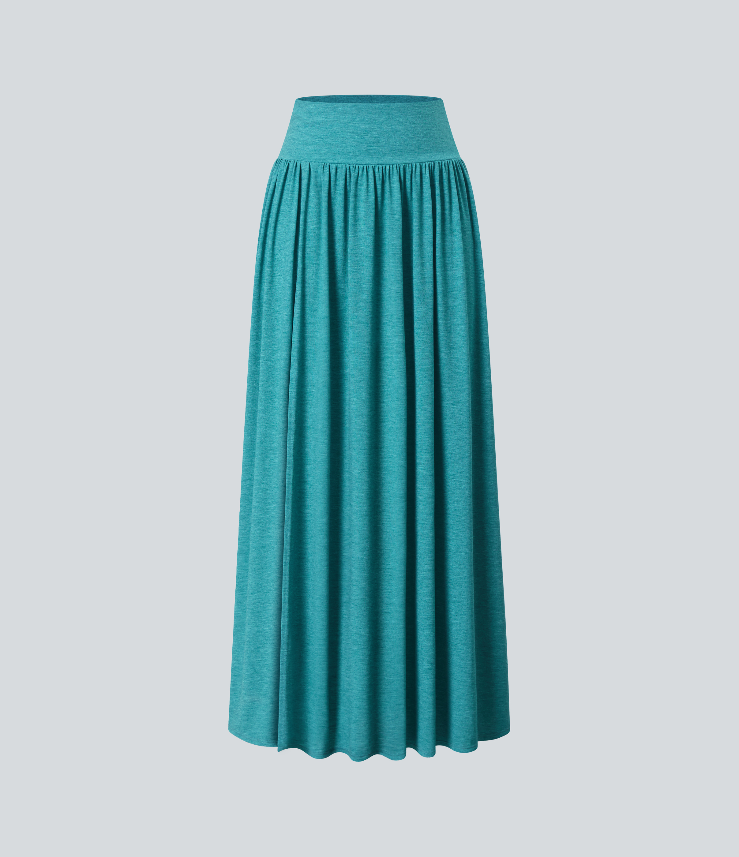 Halara High Waisted Split 2-in-1 Flowy Maxi Casual Skirt  - Stone Green Floral Yarn - L(regular) 
