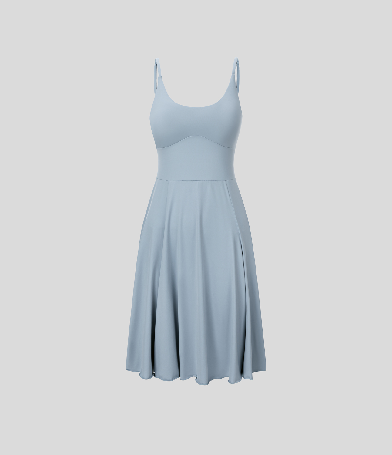 Halara Backless Adjustable & Removable Strap Cool Touch Slip Dance Active Dress Workout Dress - Blue Fog - S 