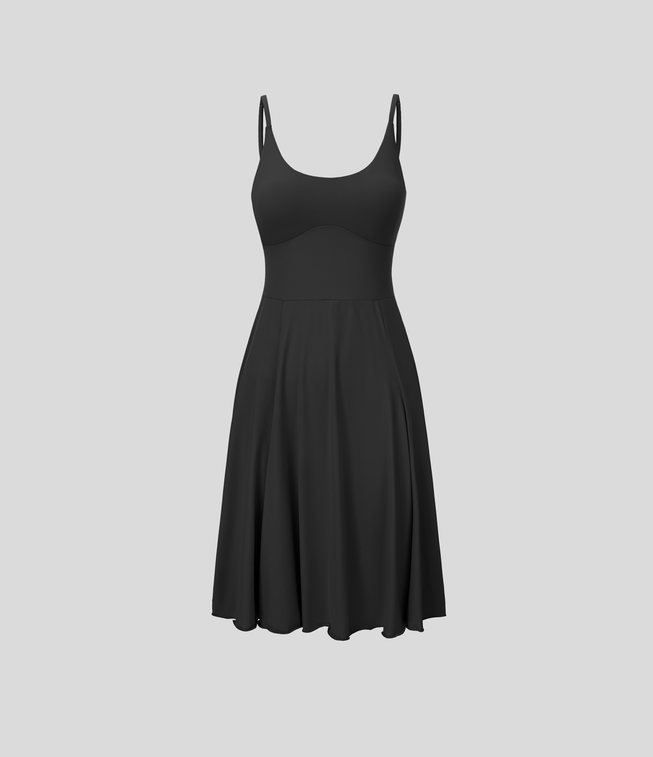 Halara Backless Adjustable & Removable Strap Cool Touch Slip Dance Active Dress Workout Dress - Black - S 