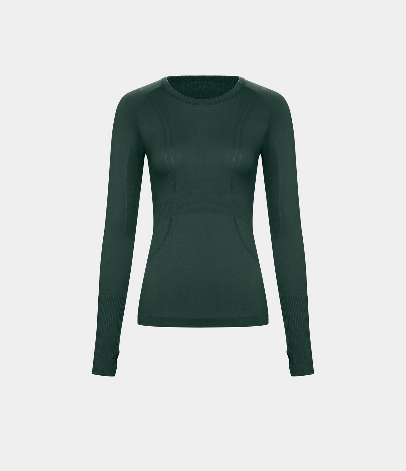 Halara Breathable Round Neck Thumb Hole Sports Top  - Grey Green - L 