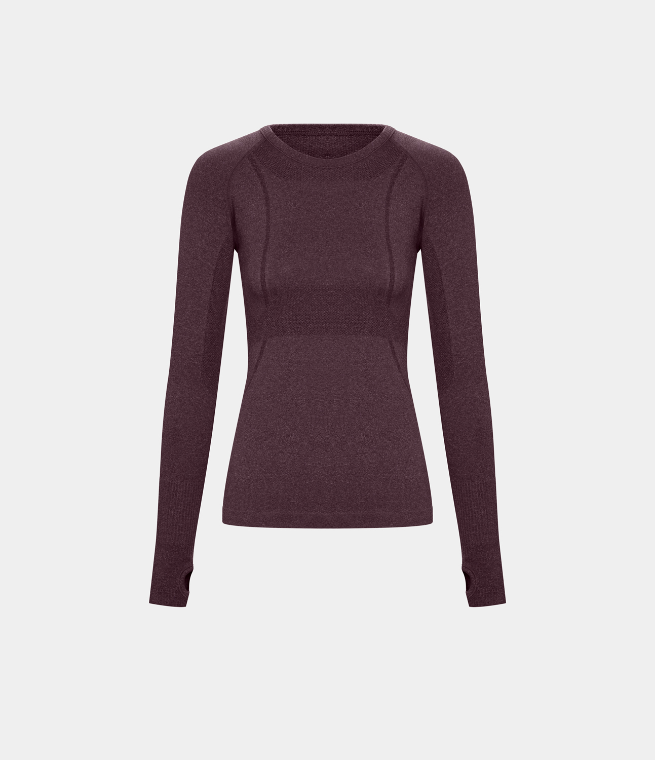 Halara Breathable Round Neck Thumb Hole Sports Top  - Jam - M 