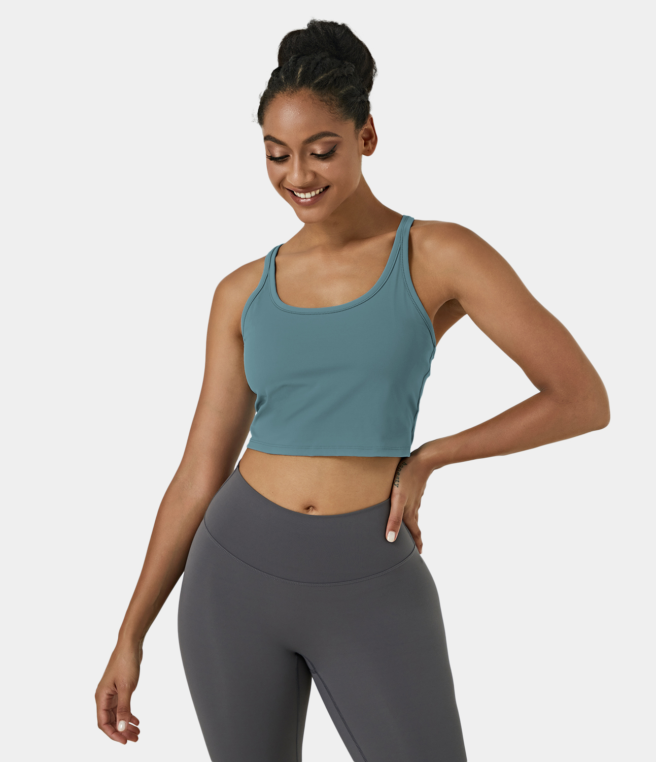 Women's Racerback Workout Cropped Tank Top HALARA