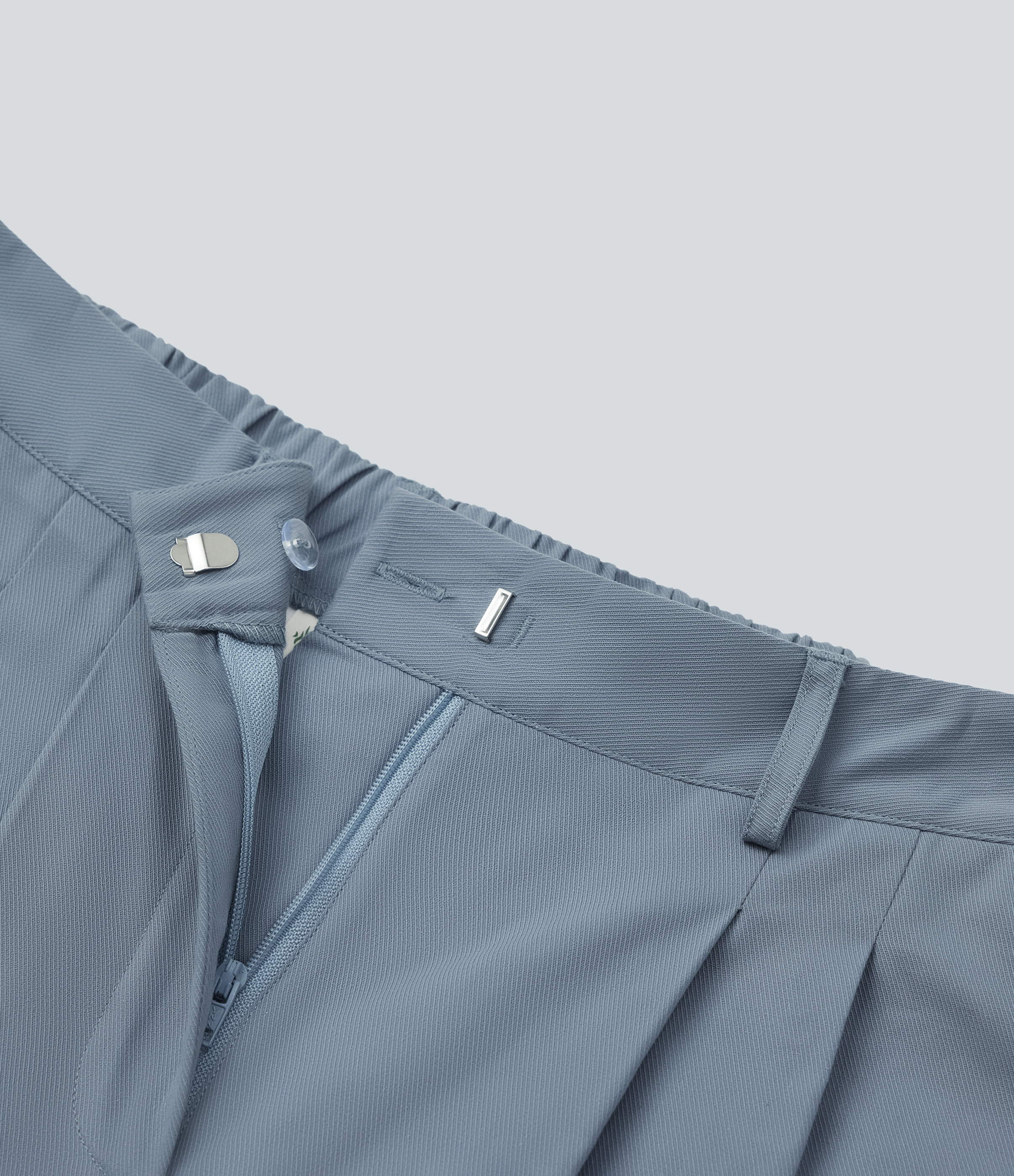 Halara High Waisted Zipper Side Pocket Casual Cotton Bermuda Shorts  - Sea Fog Blue - L booty shorts compression shorts yoga shorts 