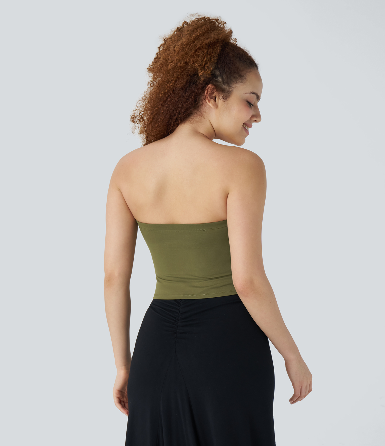 Halara Twisted Skinny Resort Tube Top Tank Top - Capulet Olive - S golf tops halter top tunic tops sleeveless tops backless top 