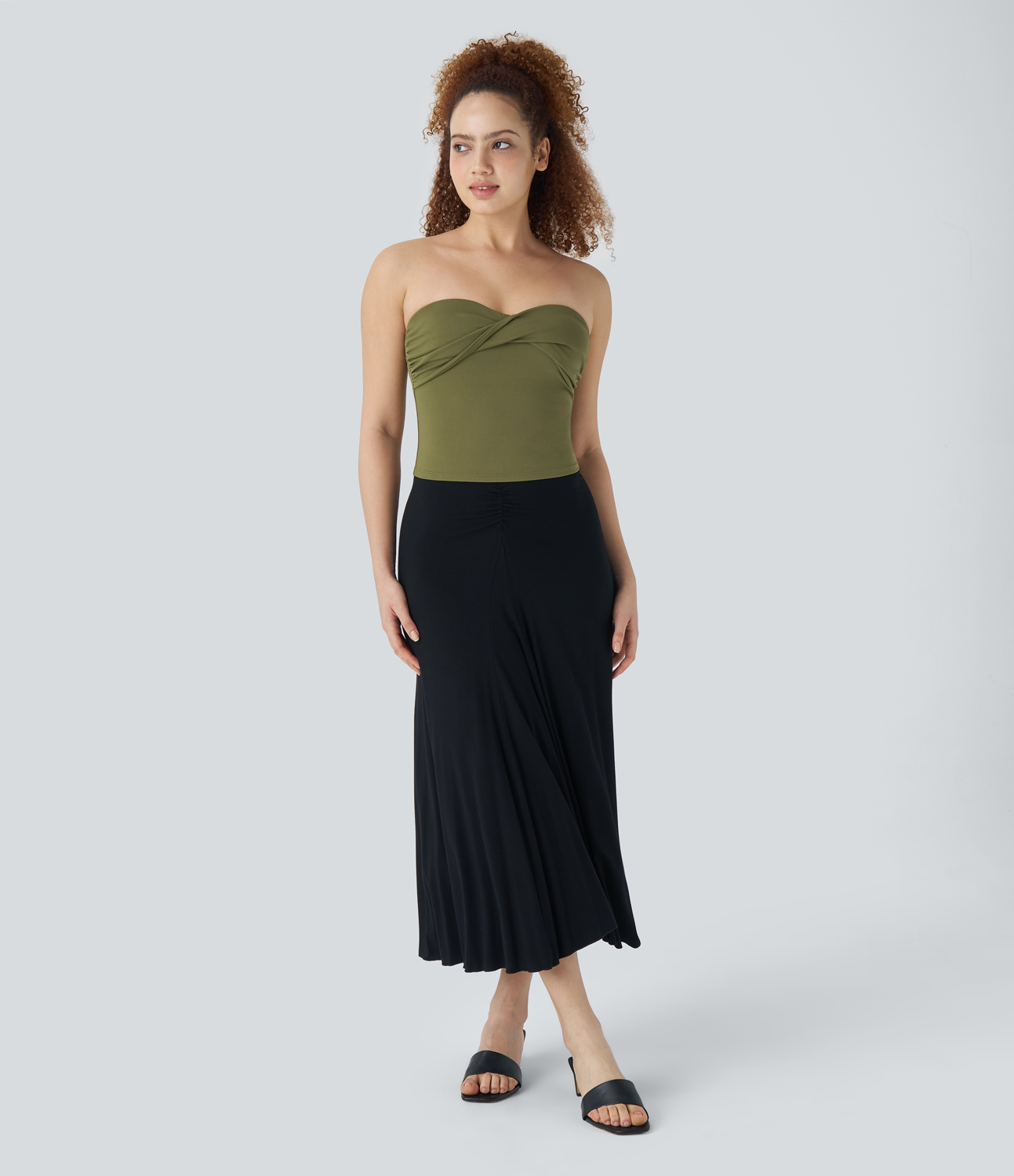 

Halara Twisted Skinny Resort Tube Top Tank Top - Capulet Olive -  golf tops halter top tunic tops sleeveless tops backless top