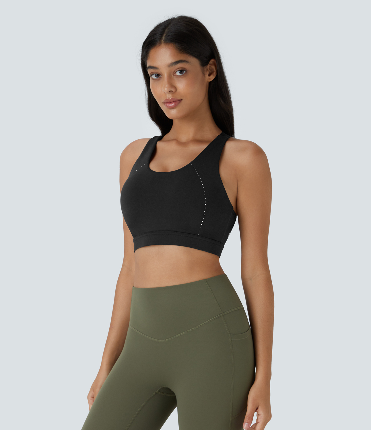 Halara SpeedWaveв„ў Medium Support Backless Crisscross Adjustable Strap Quick Dry Running Sports Bra  - Black - XS push up bra strapless bra 