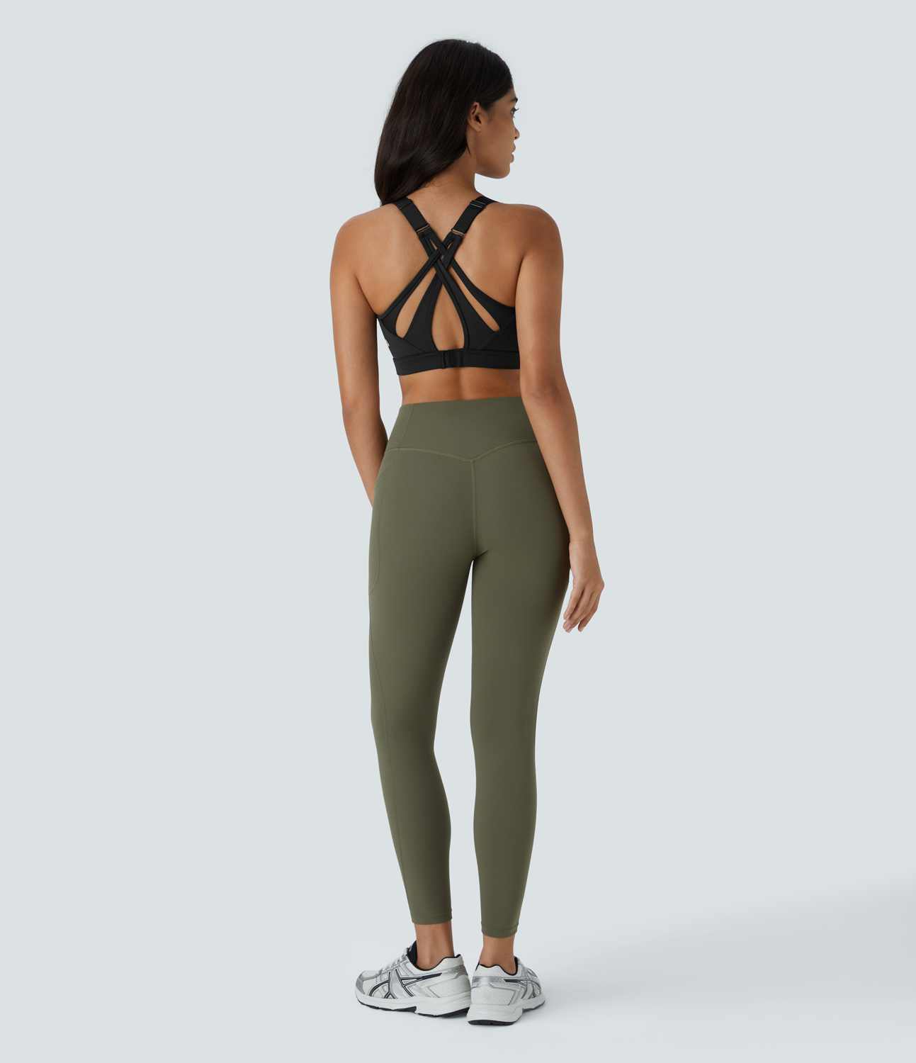 Halara SpeedWaveв„ў Medium Support Backless Crisscross Adjustable Strap Quick Dry Running Sports Bra  - Black - XS push up bra strapless bra 