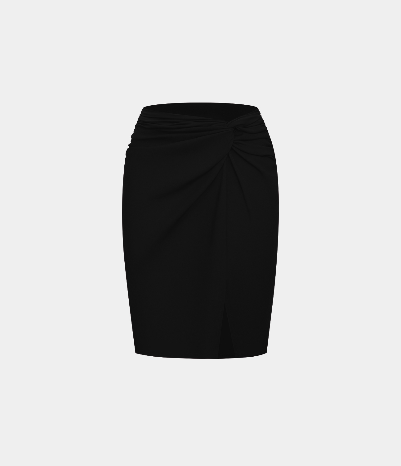 

Halara Twisted Split Hem Bodycon Mini Casual Skirt-Front and Back Wearable - Black