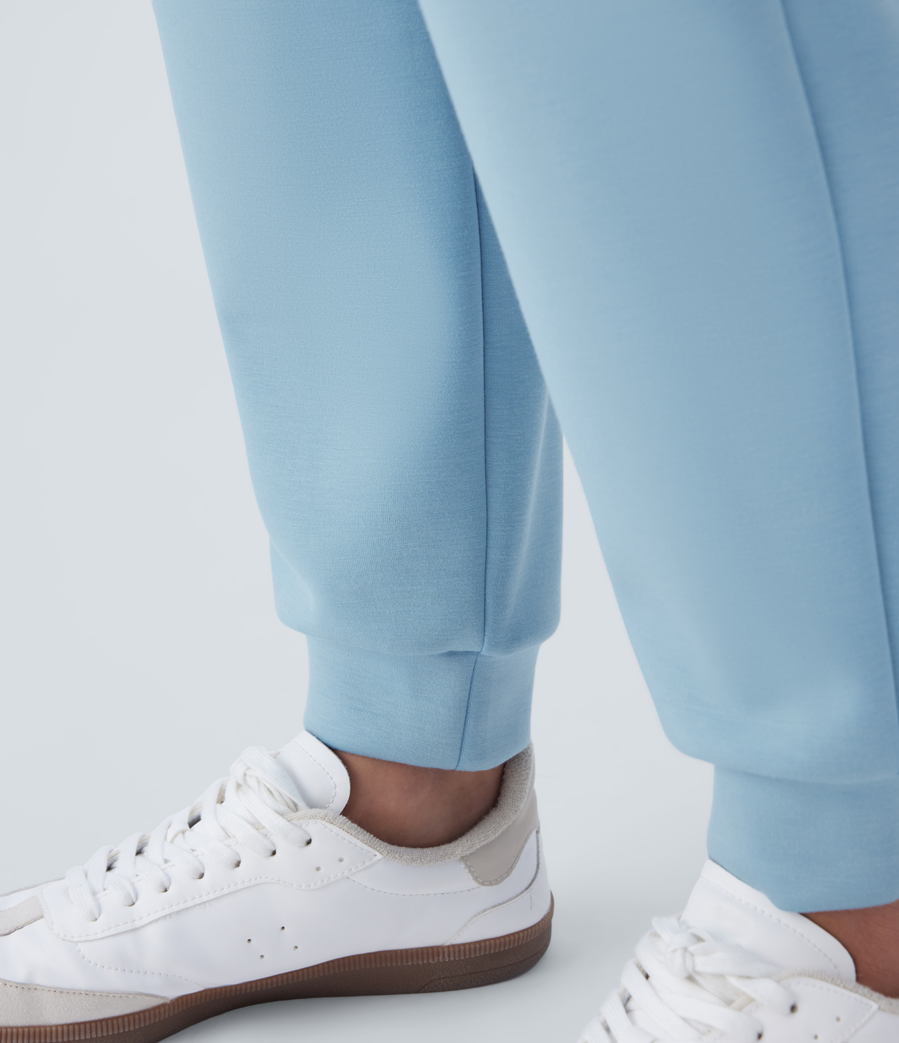 Halara High Waisted Drawstring Side Pocket Casual Joggers  - Light Foggy Blue - XL(regular) 