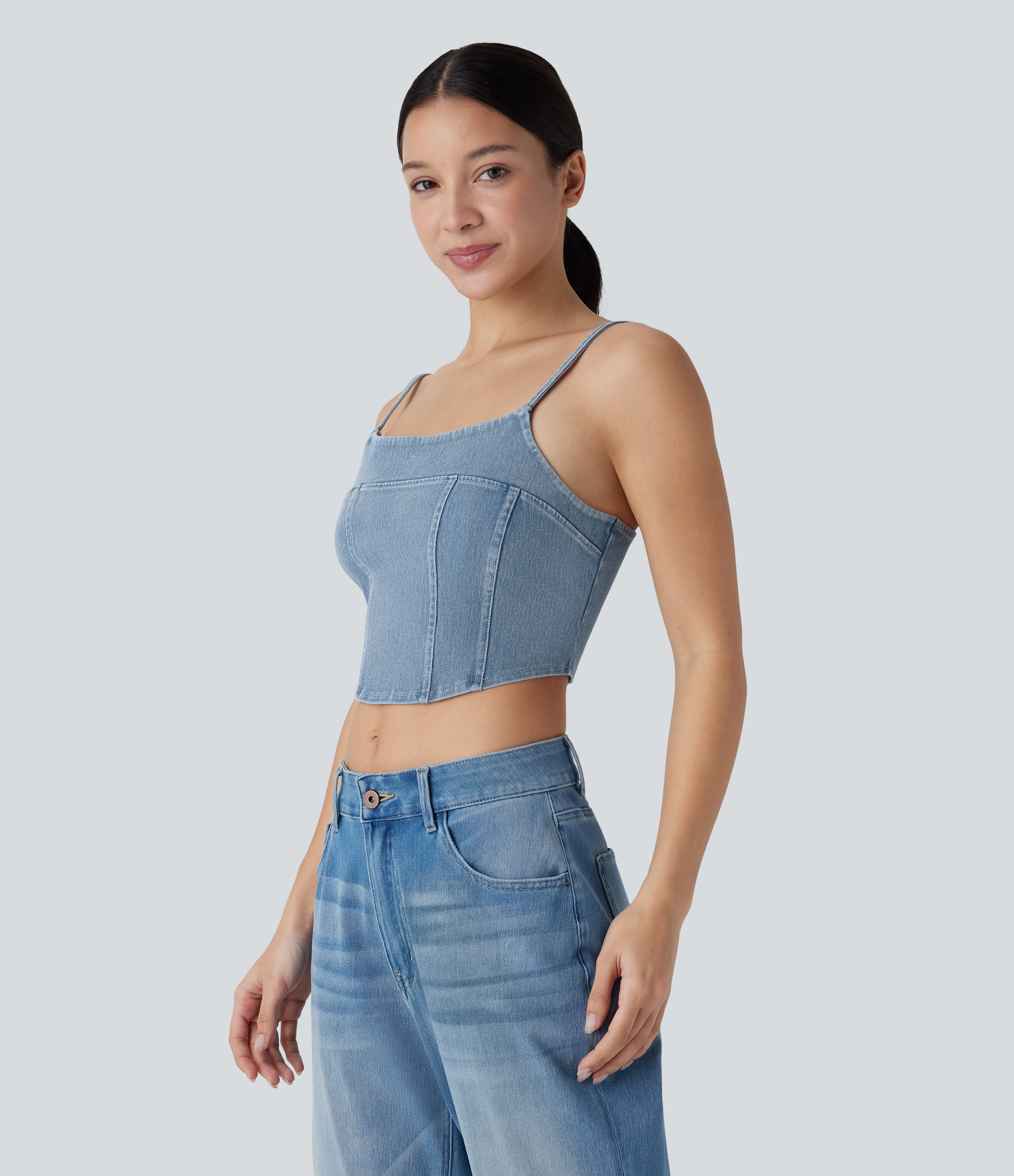 Halara Flex™ Denim Cropped Casual Tank Top