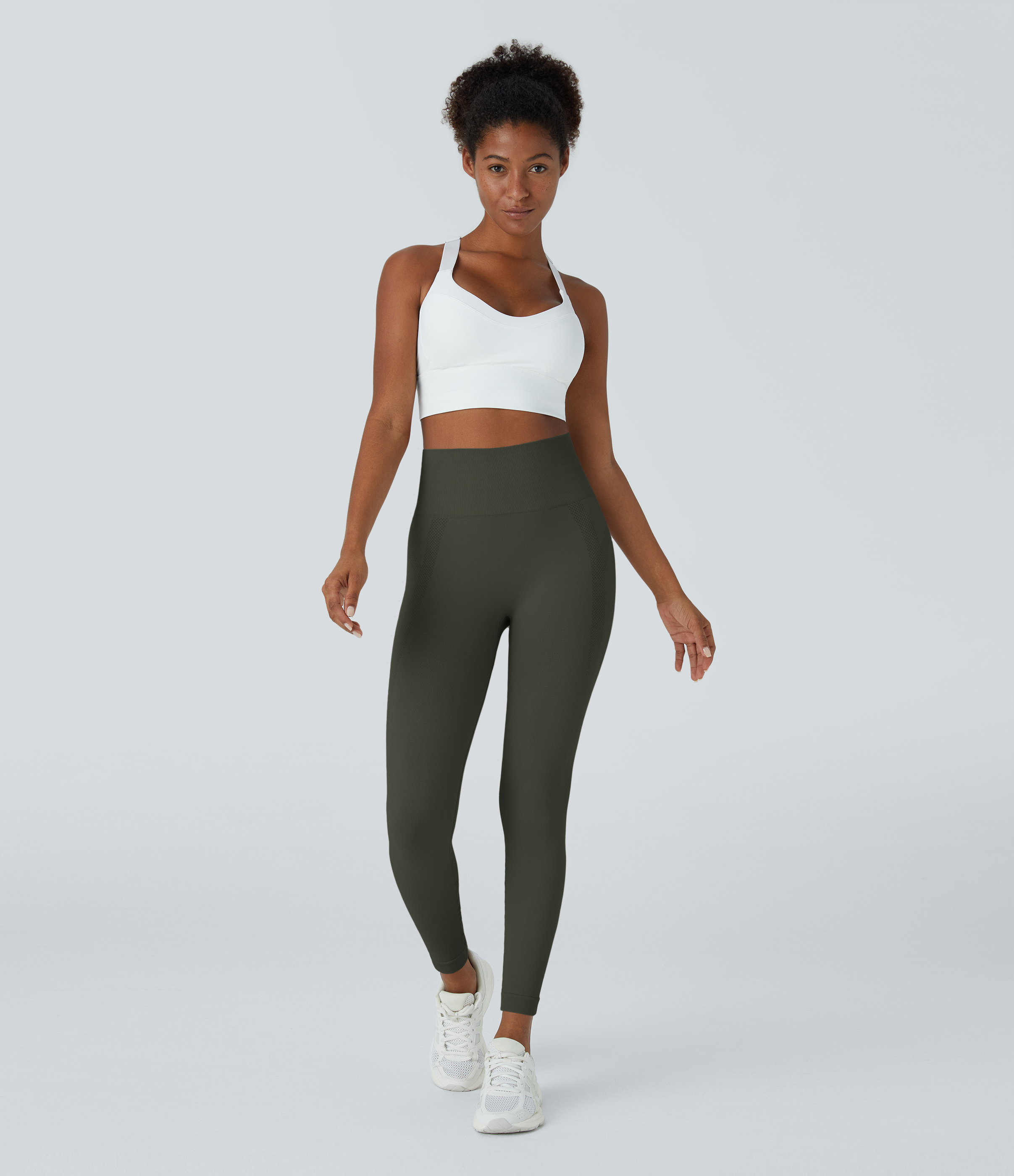 Halara Seamless Flow High Waisted Ruched 7/8 Yoga Leggings  - Forest Night - M(7/8) gym leggings leggings with pockets 