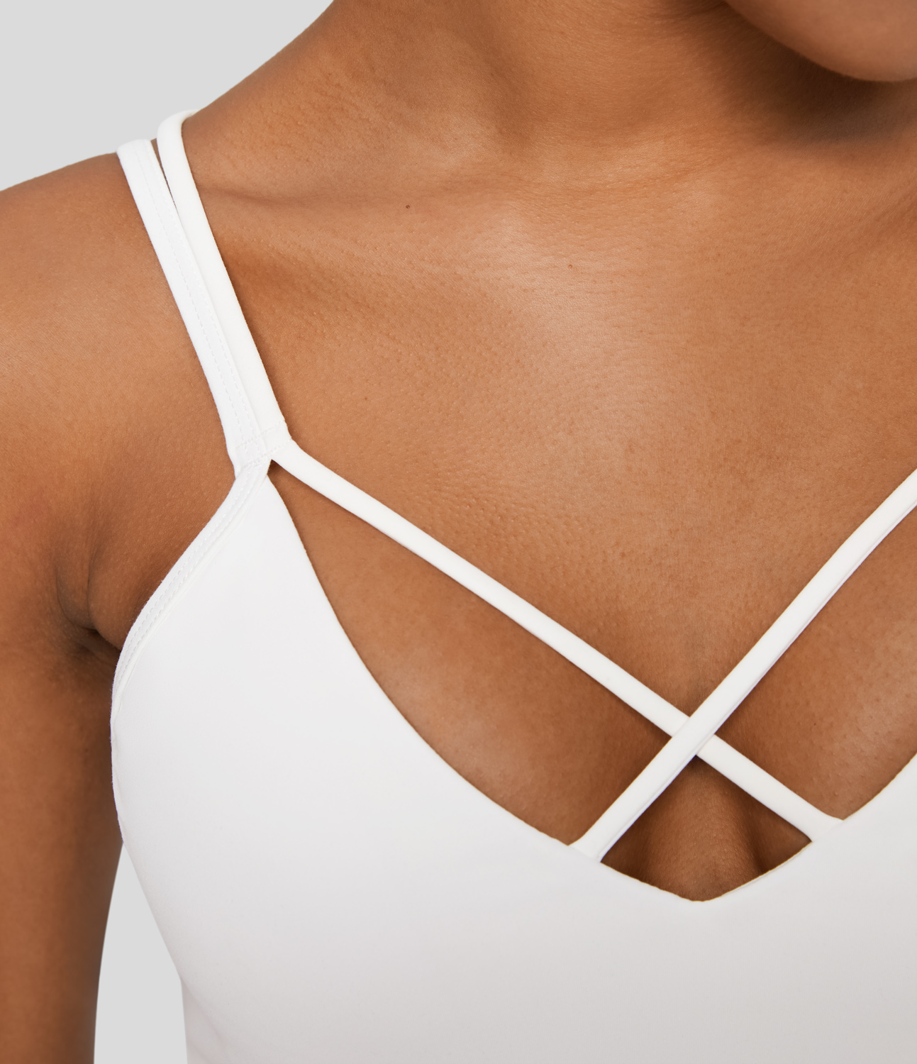 Halara Softlyzeroв„ў Plush Crisscross Backless 2-in-1 Pocket Mini Slip Yoga Active Dress-Easy Peezy Edition Workout Dress - White - L 