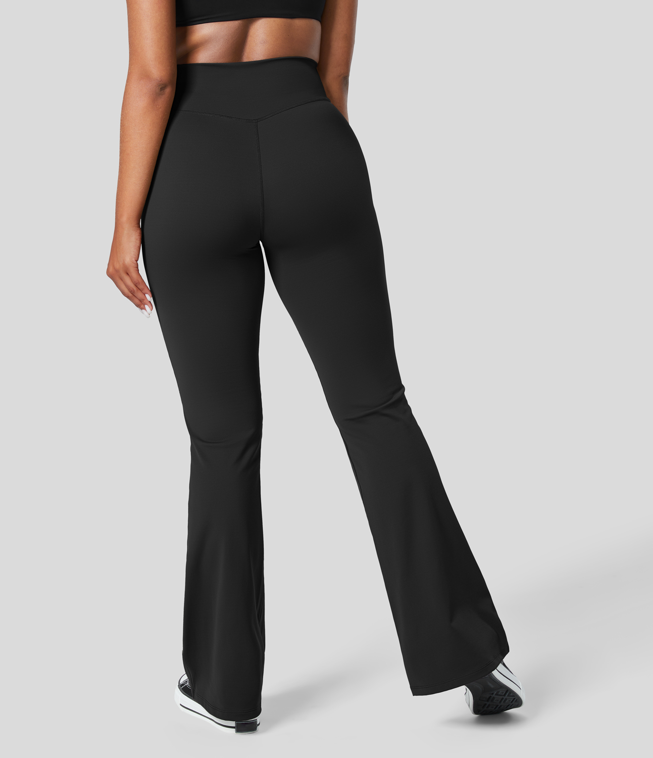 Halara Softlyzeroв„ў Thermal High Waisted Crossover Yoga Flare Leggings  - Black - S(regular) gym leggings leggings with pockets 