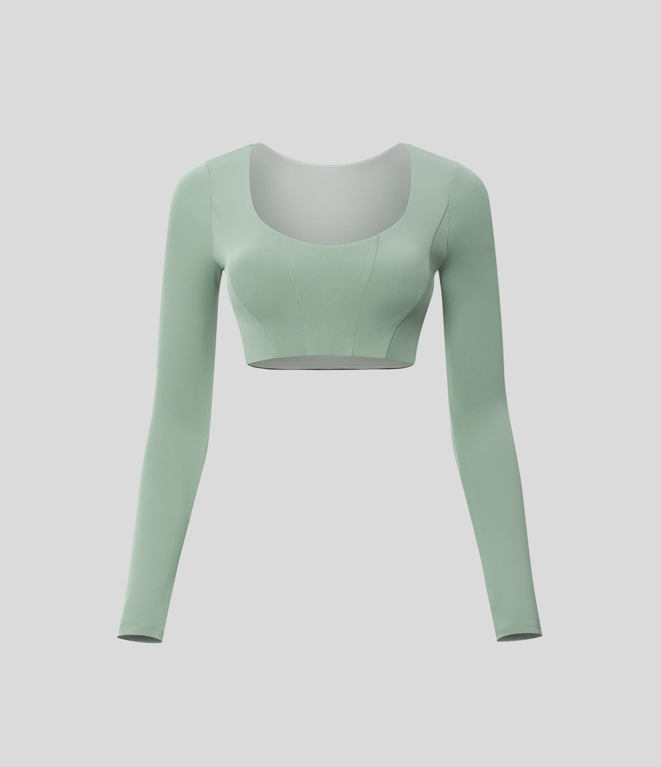 Halara Softlyzeroв„ў U Neck Long Sleeve Cropped Yoga Sports Top  - Asparagus - L 
