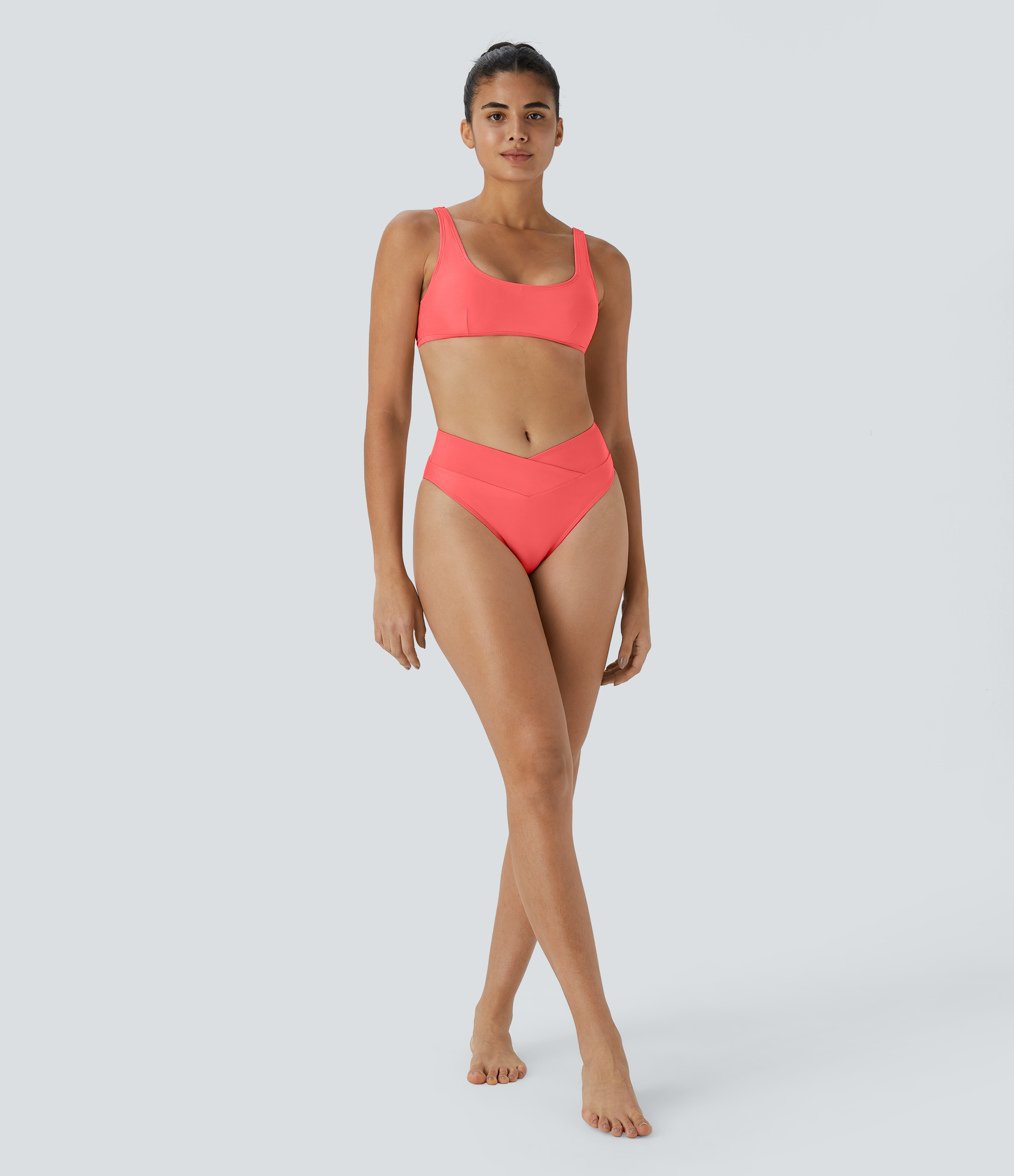 Halara Crossover Bikini Bottom Swimsuit  - Dreamy Pink - XL 