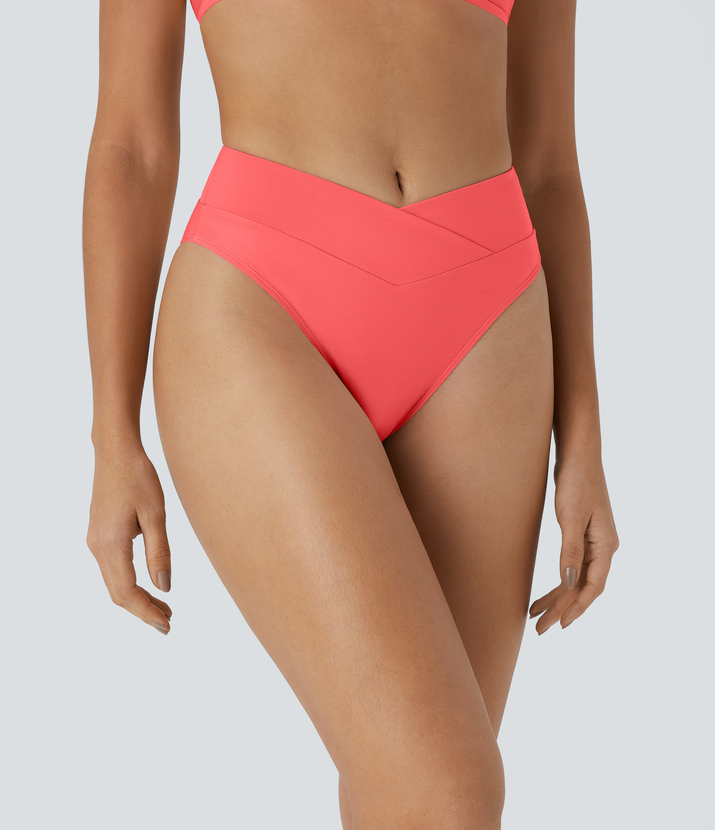 Halara Crossover Bikini Bottom Swimsuit  - Dreamy Pink - XL 