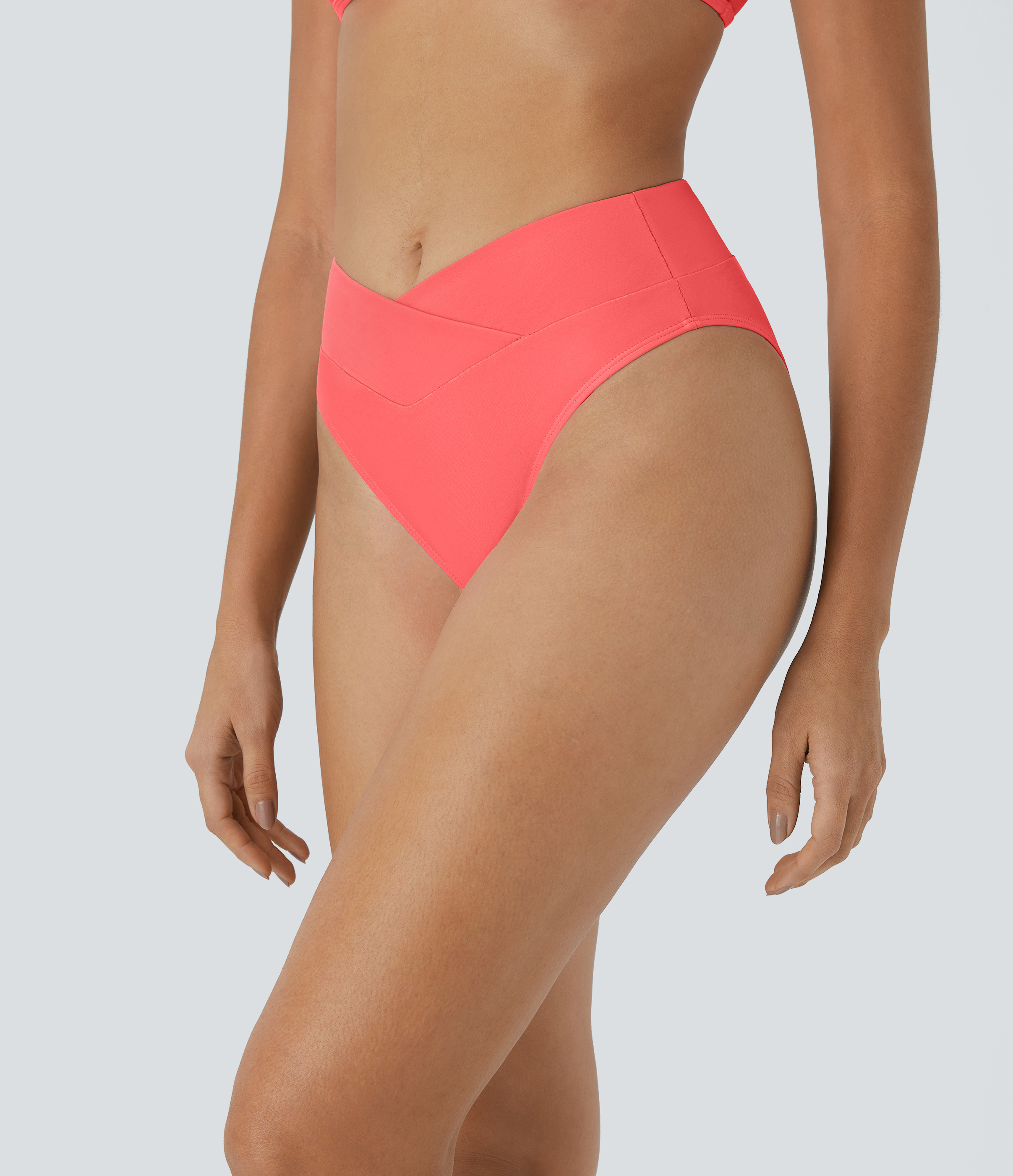 Halara Crossover Bikini Bottom Swimsuit  - Dreamy Pink - XL 