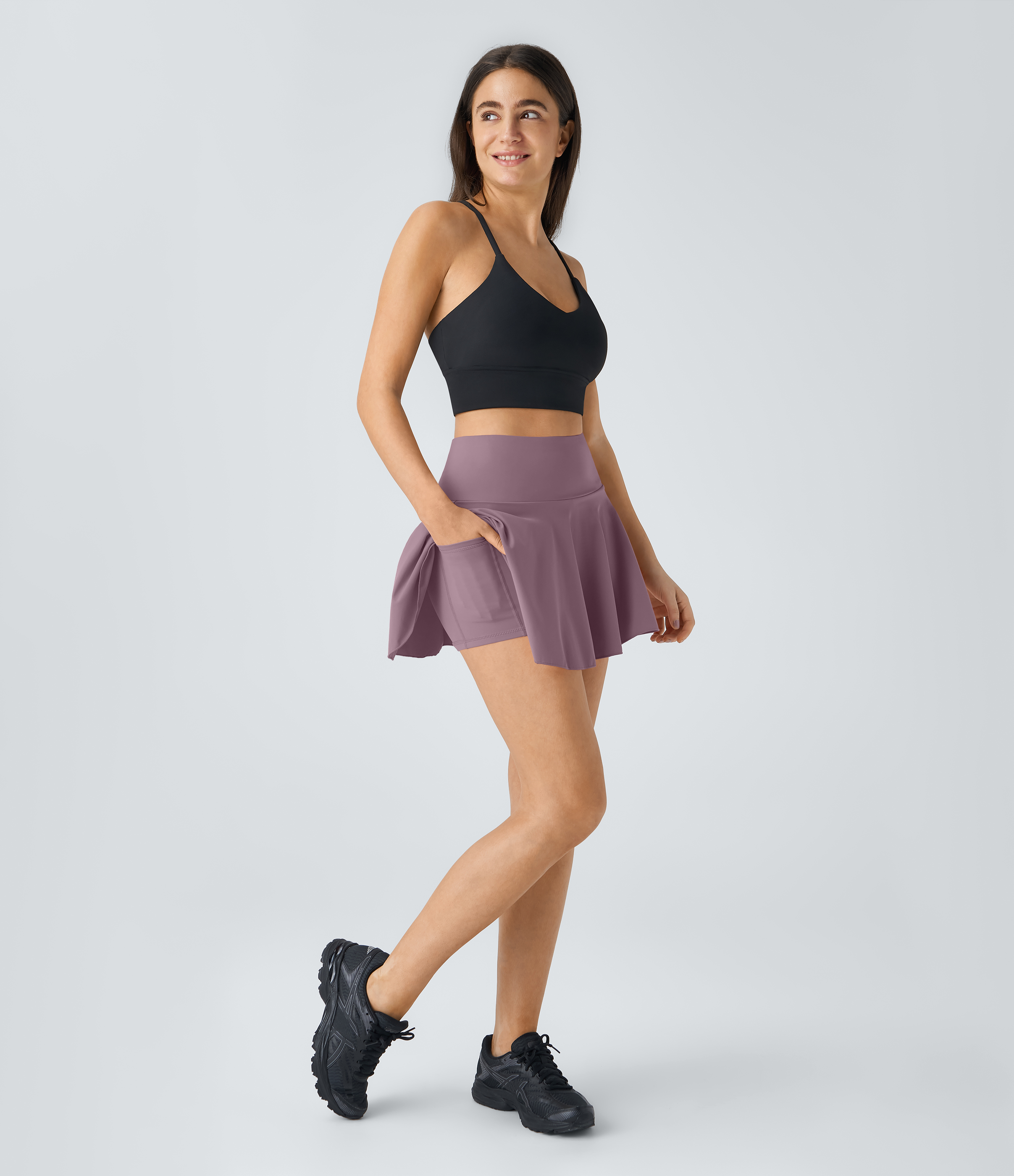 Halara Everyday Cloudfulв„ў Air Fabric 2-in-1 Cool Touch Tennis Skirt-Marvelous  - Elderberry - XL midi skirt a line skirt golfing skirt 