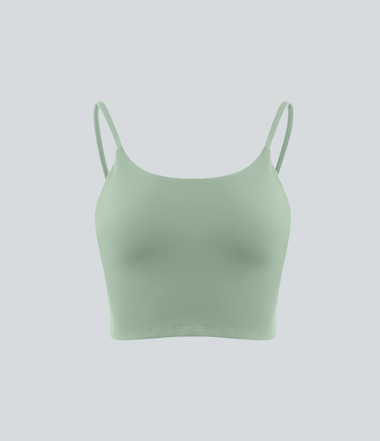 Halara Basic Padded Workout Cropped Tank Top Tank Top - Frosty Green - M golf tops halter top tunic tops sleeveless tops backless top 
