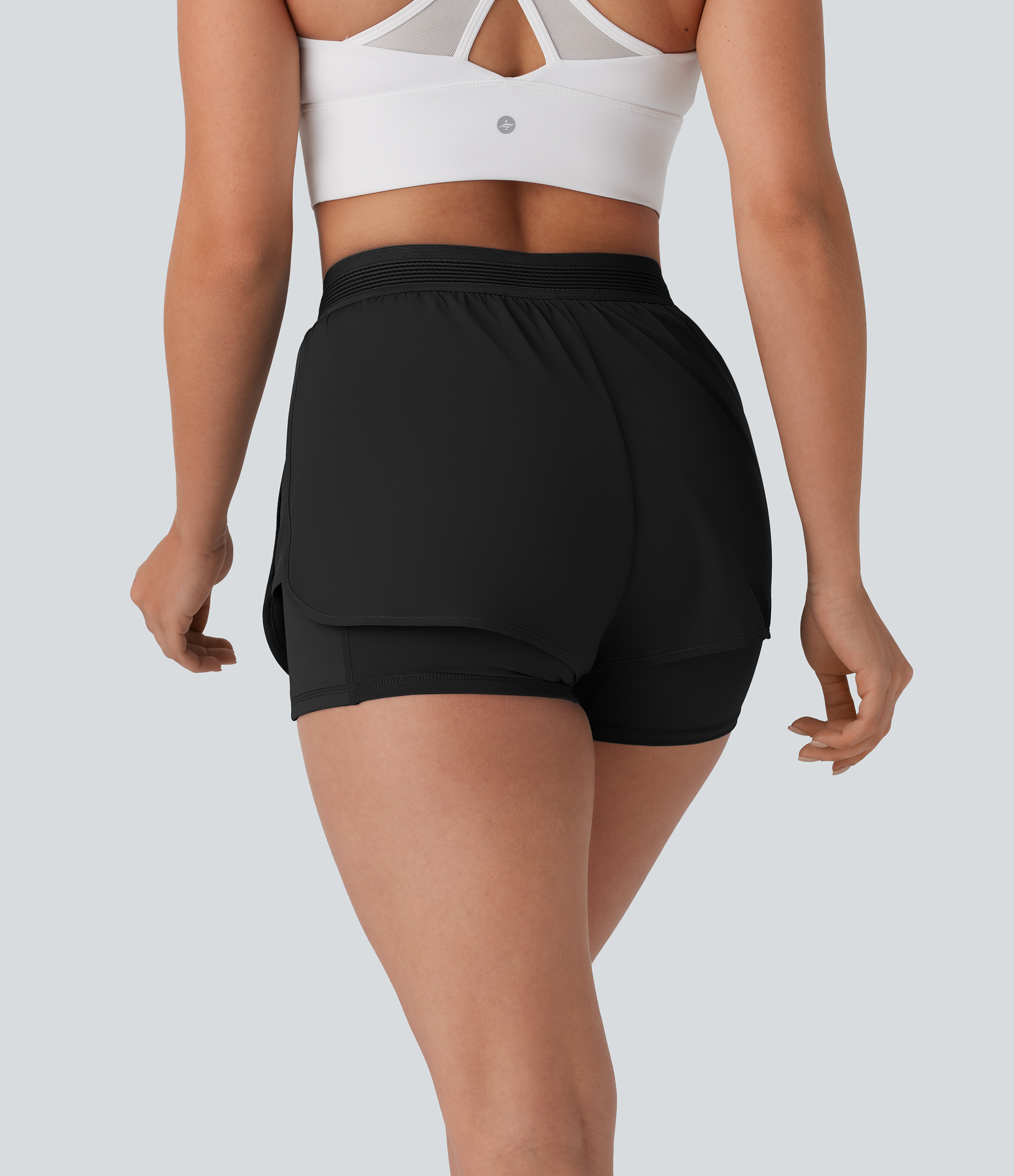 Halara Breezefulв„ў Mid Rise 2-in-1 Side Pockets Quick Dry Running Shorts Gym Short - Black - XL booty shorts compression shorts yoga shorts 