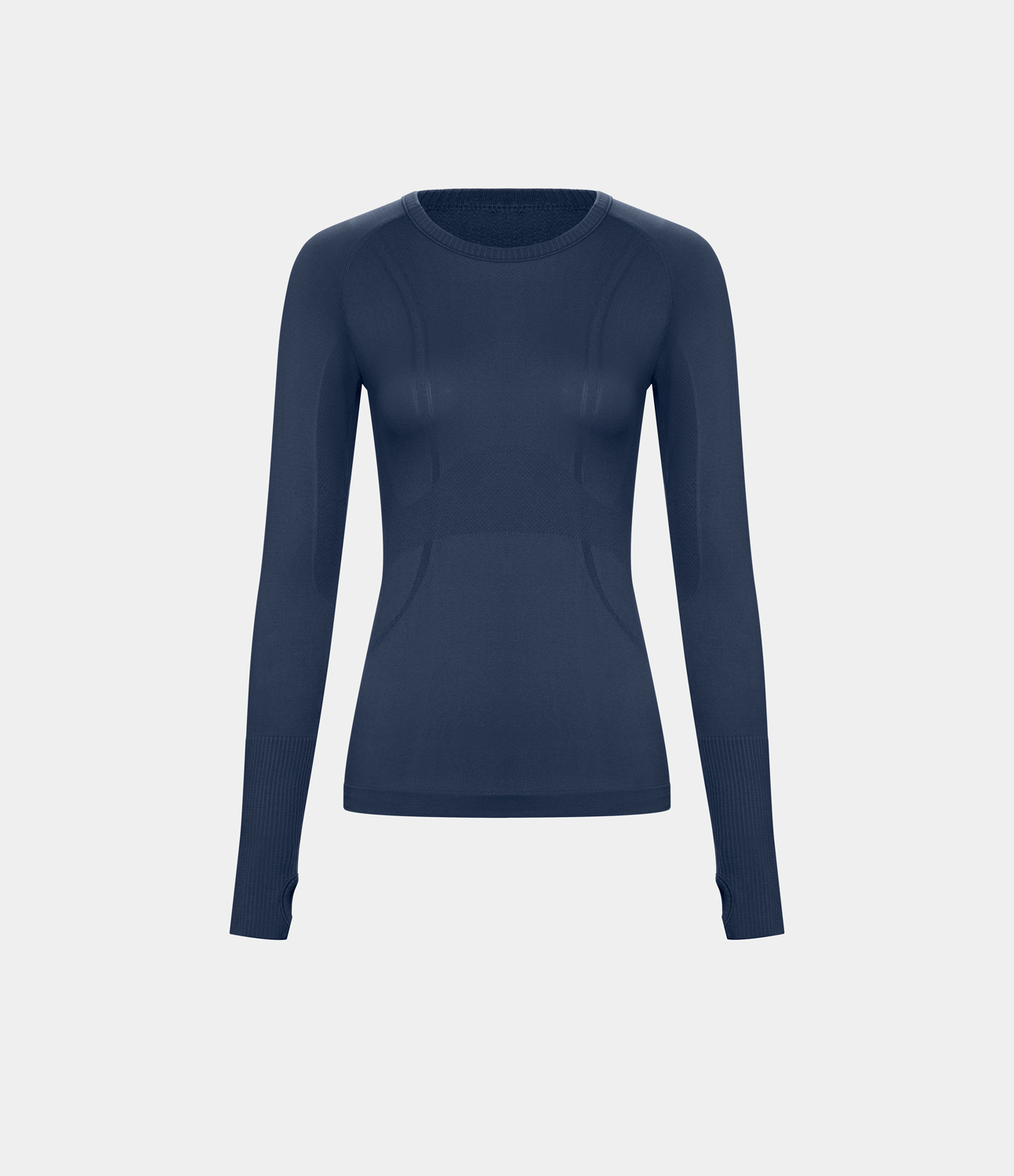 Halara Breathable Round Neck Thumb Hole Sports Top  - Blue Grey - L 