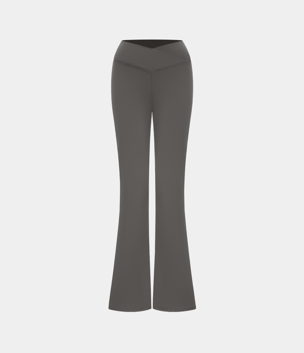 Halara Crossover High Waisted Back Pocket Super Flare Leggings  - Brushed Nickel - XS(petite) gym leggings leggings with pockets 