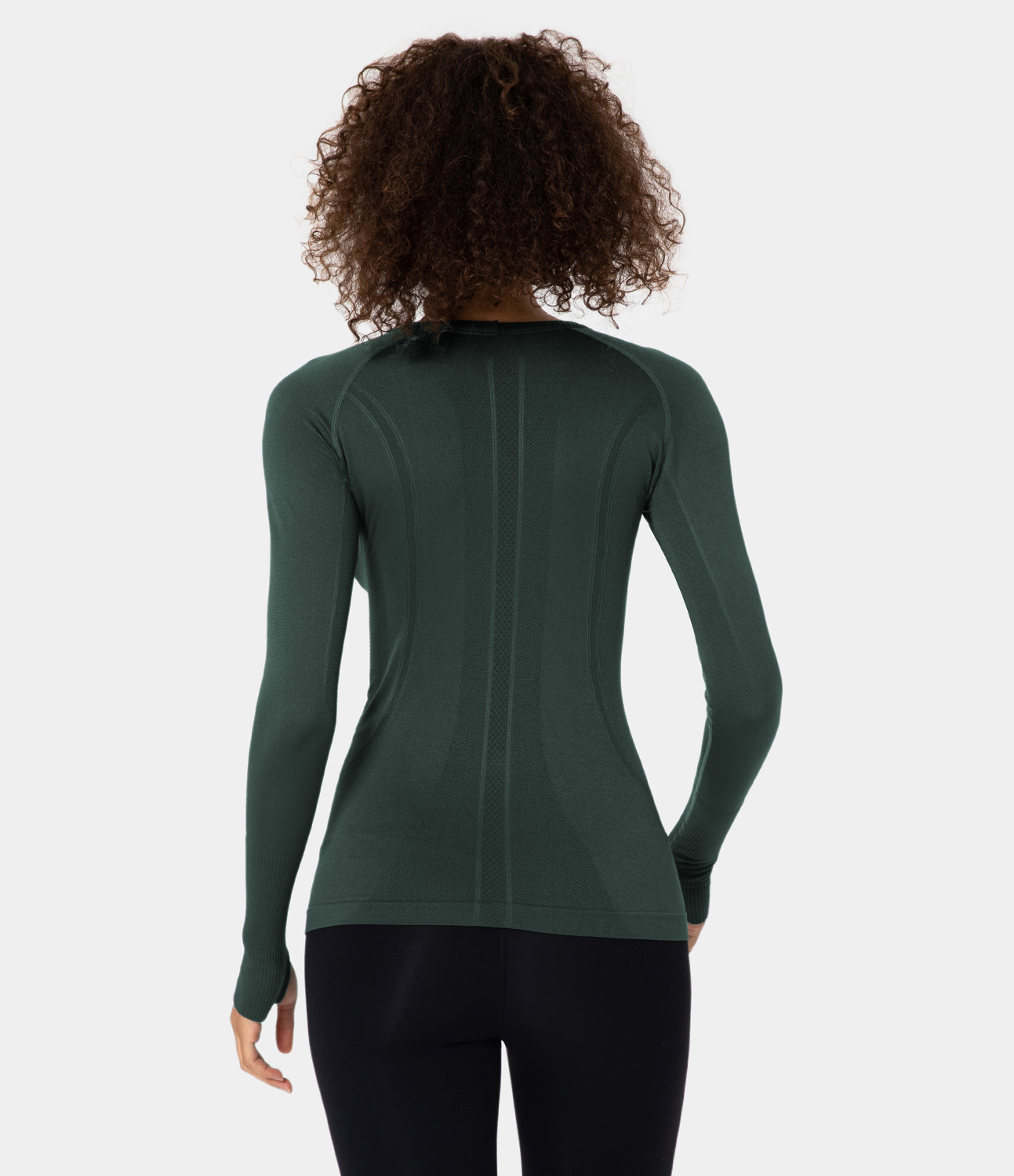 Halara Breathable Round Neck Thumb Hole Sports Top  - Grey Green - L 