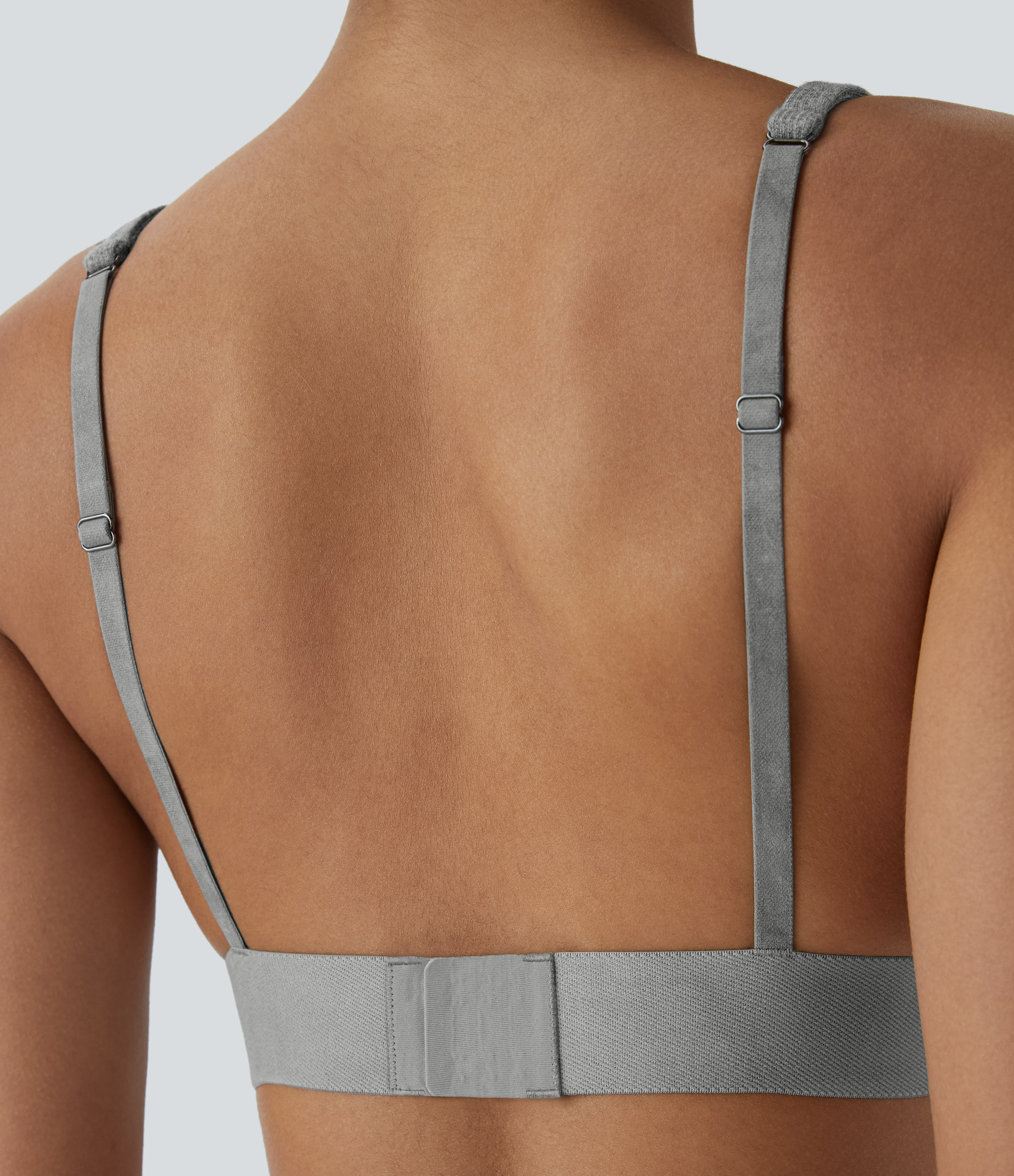 Halara High Stretch Skin Friendly Adjustable Strap Lounge Bra  - Fog Gray - S 