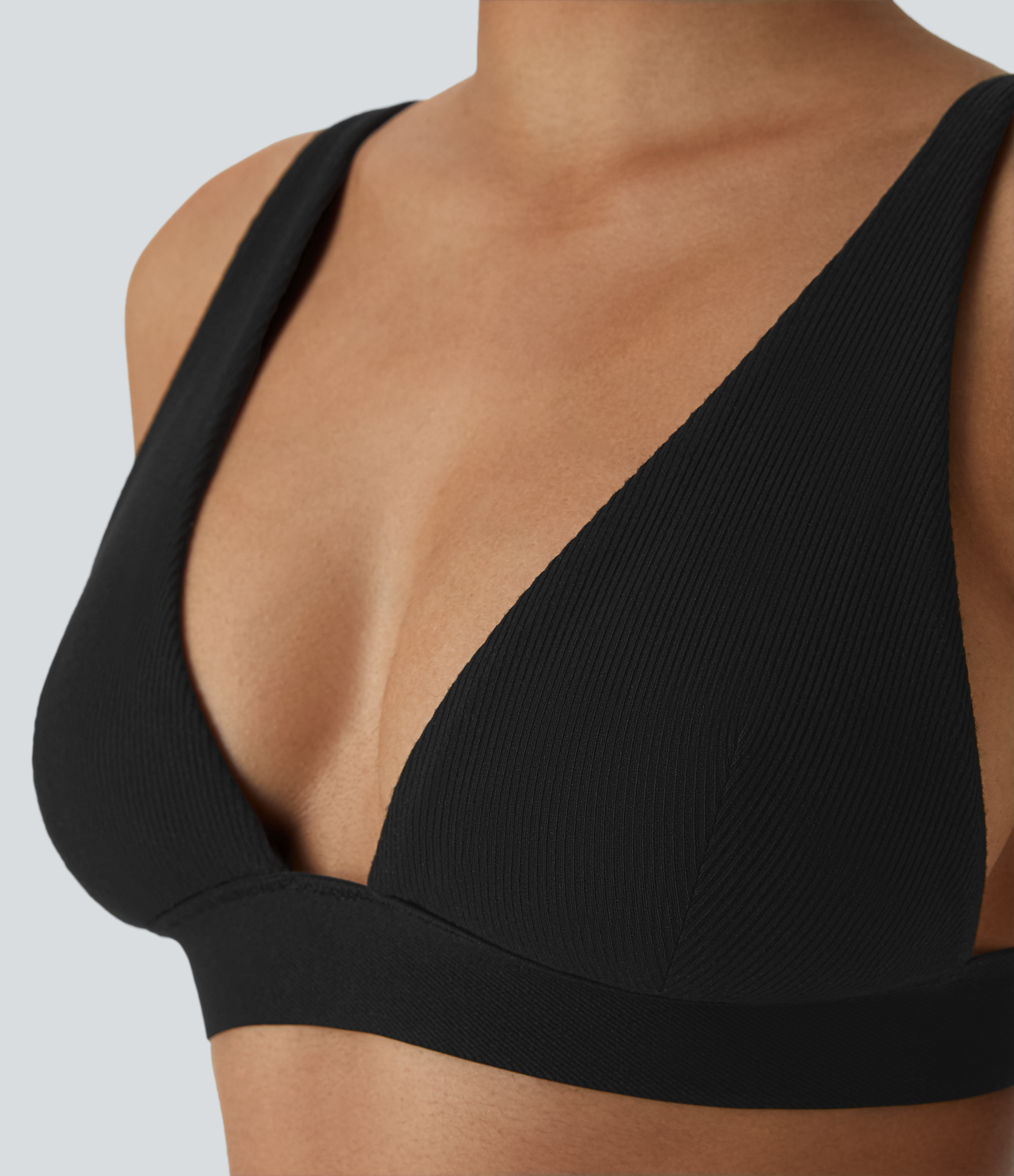 Halara High Stretch Skin Friendly Adjustable Strap Lounge Bra  - Black - S 
