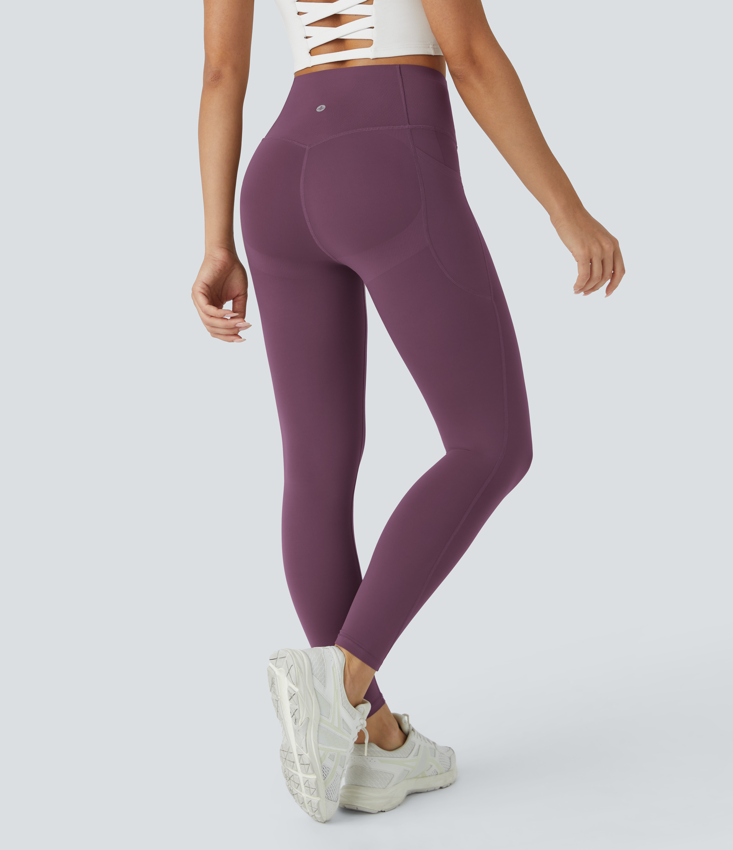 Halara SoCinched High Waisted Butt Lifting Tummy Control Side Pocket Shaping Workout UltraSculpt Leggings  - Night`s Purple - L(7/8) 