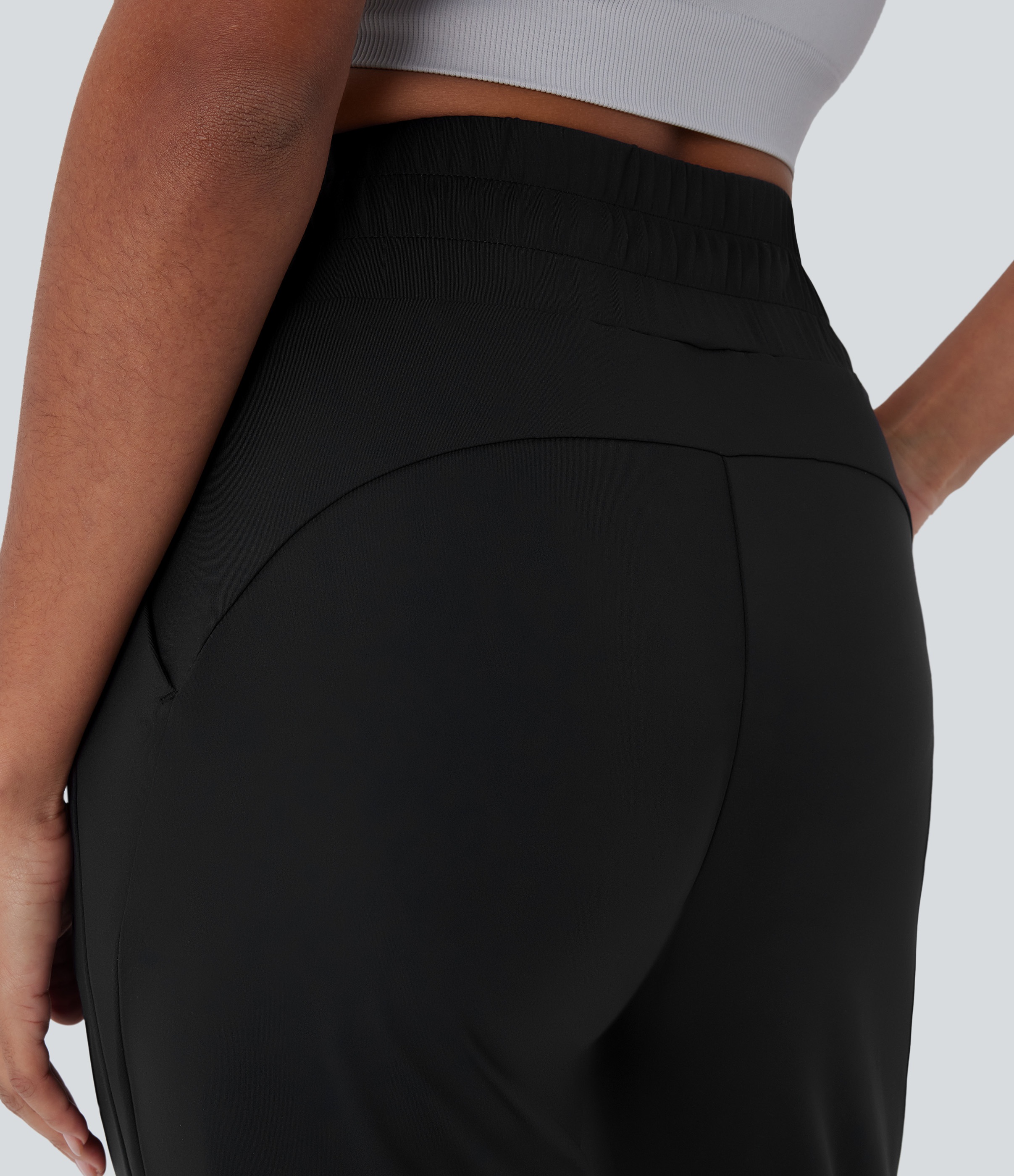 Halara Softlyzeroв„ў QuickDry High Waisted Side Pocket Contrast Mesh Quick Dry Running Joggers  - Black - XL(regular) 