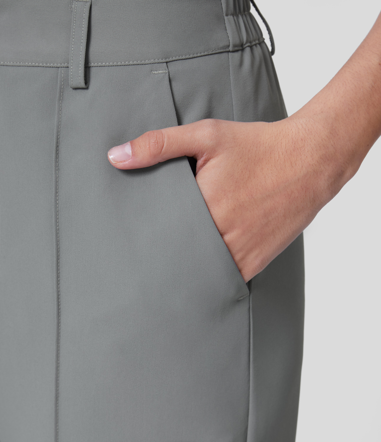 

Halara High Waisted Back Elastic Waistband Side Pocket Work Flare Suit Pants - Griffin -  sweatpants jogger pants