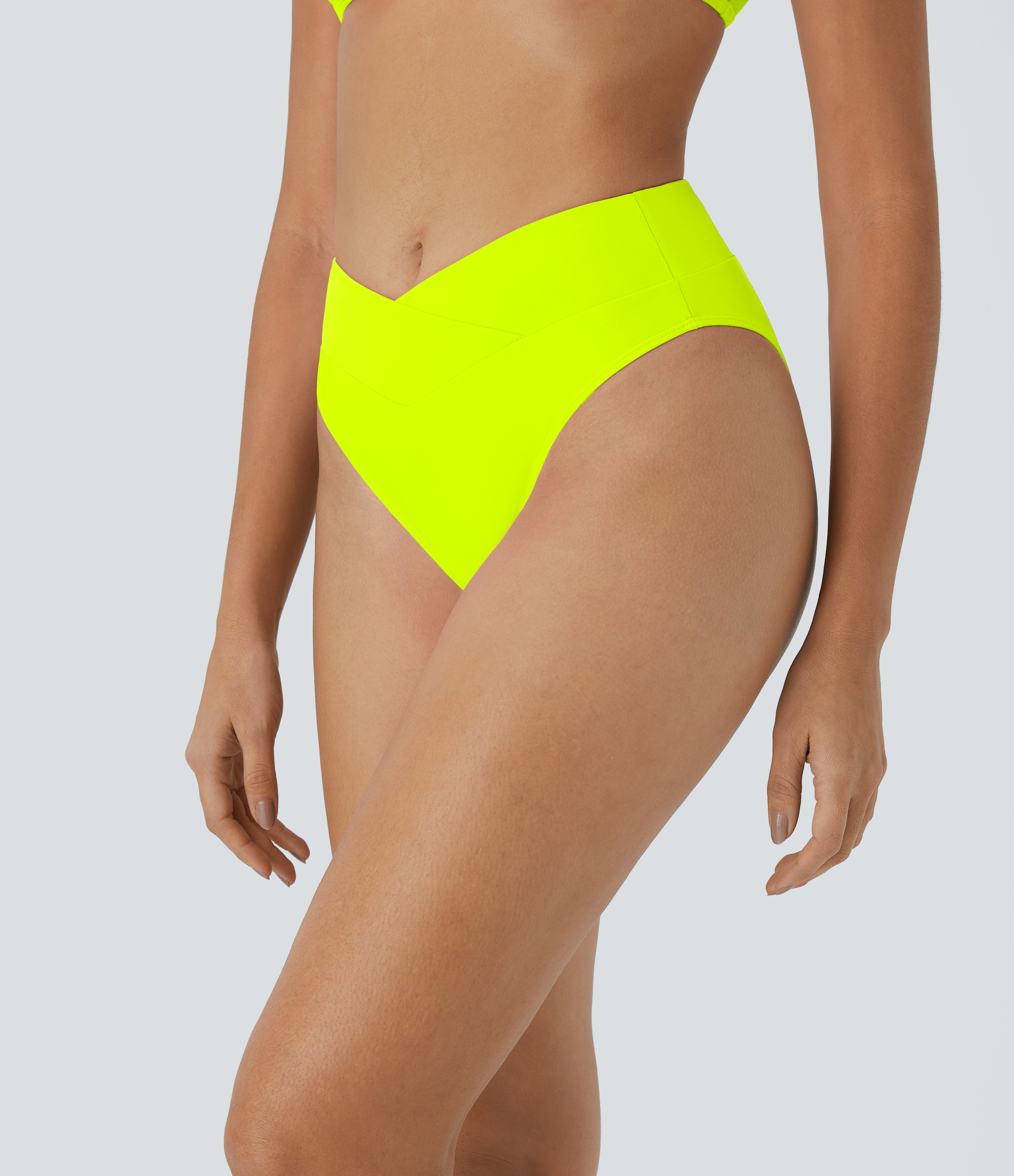 Halara Crossover Bikini Bottom Swimsuit  - Ice Lime Green - XS 